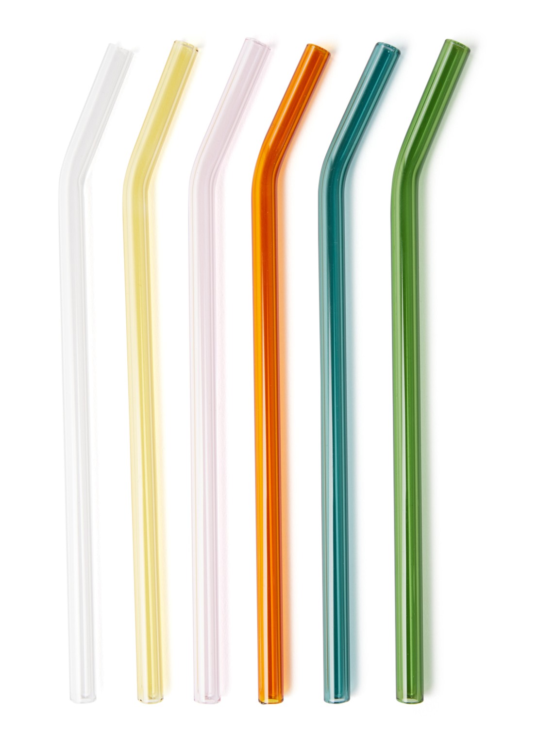 Hay Sip Smooth rietjes van glas set van 6 - voorkant multicolor