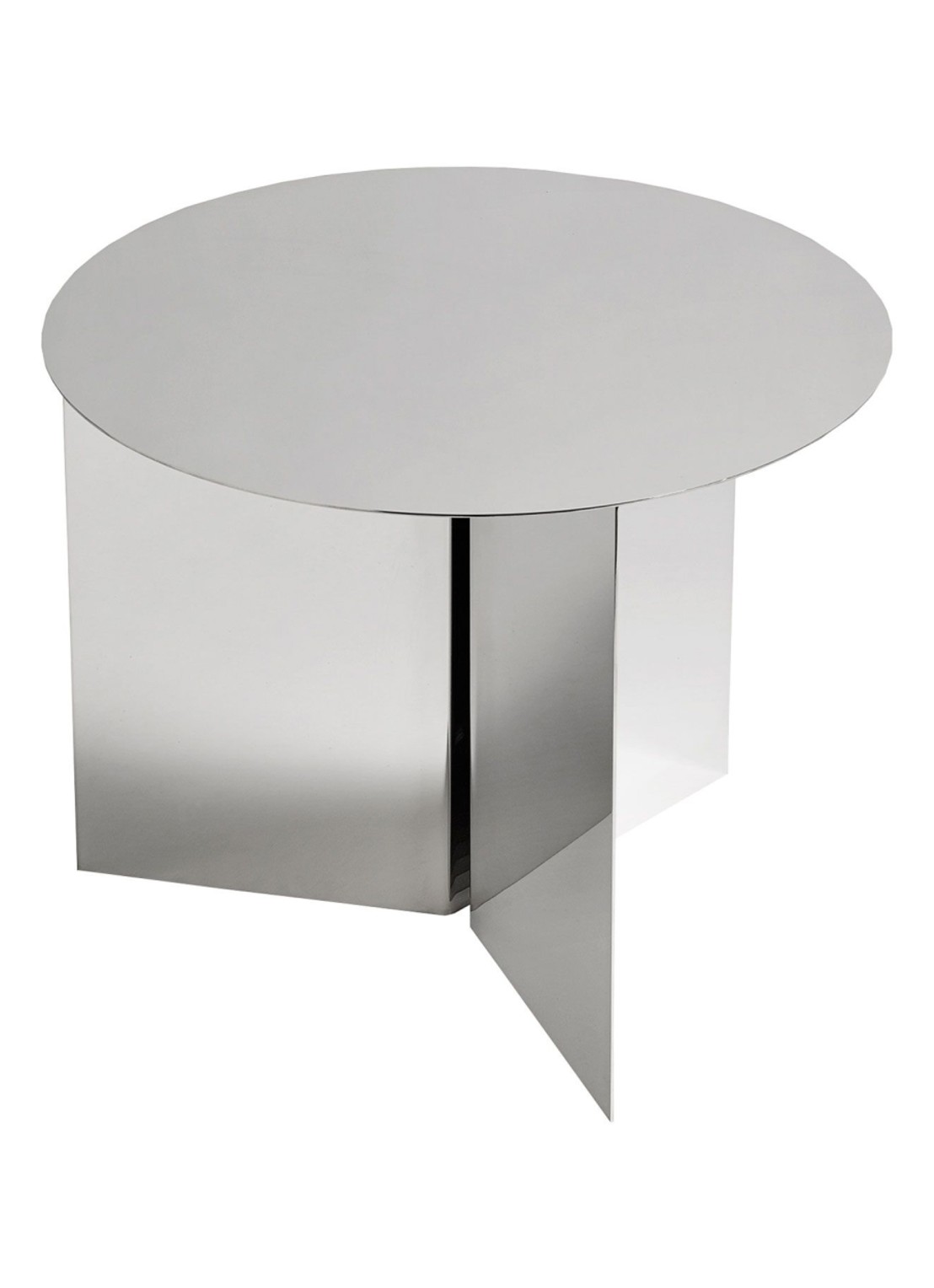 Hay Slit Table Round bijzettafel 45 cm - voorkant zilver