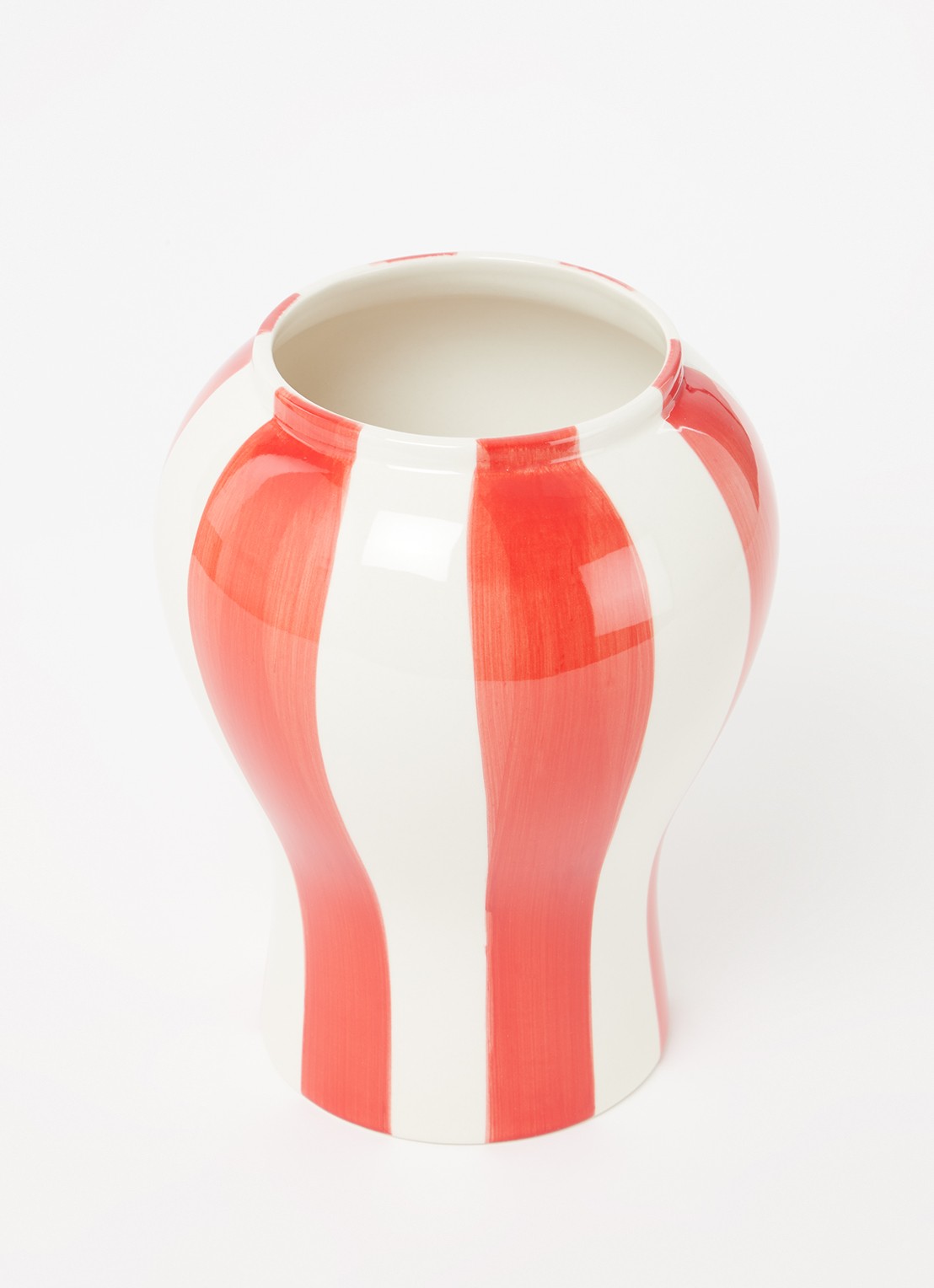 Hay Sobremesa stripe vaas 22 cm - voorkant 2 vuurrood