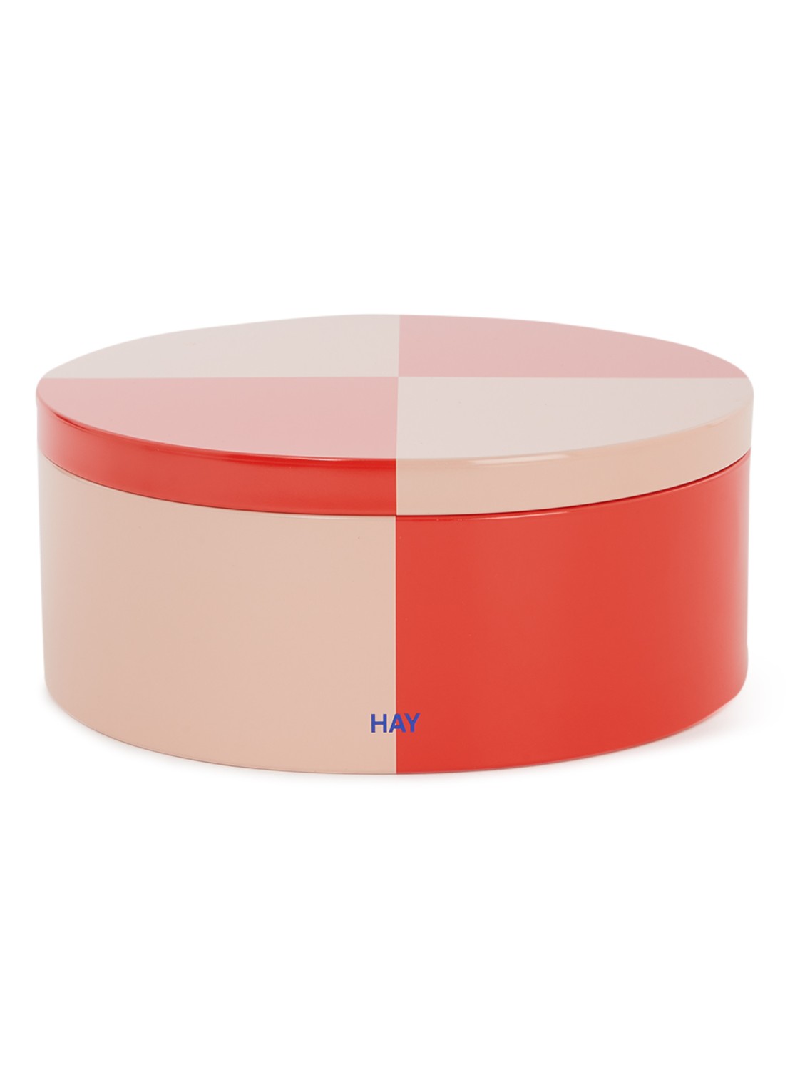 Hay Tin Container Round blik - voorkant rood