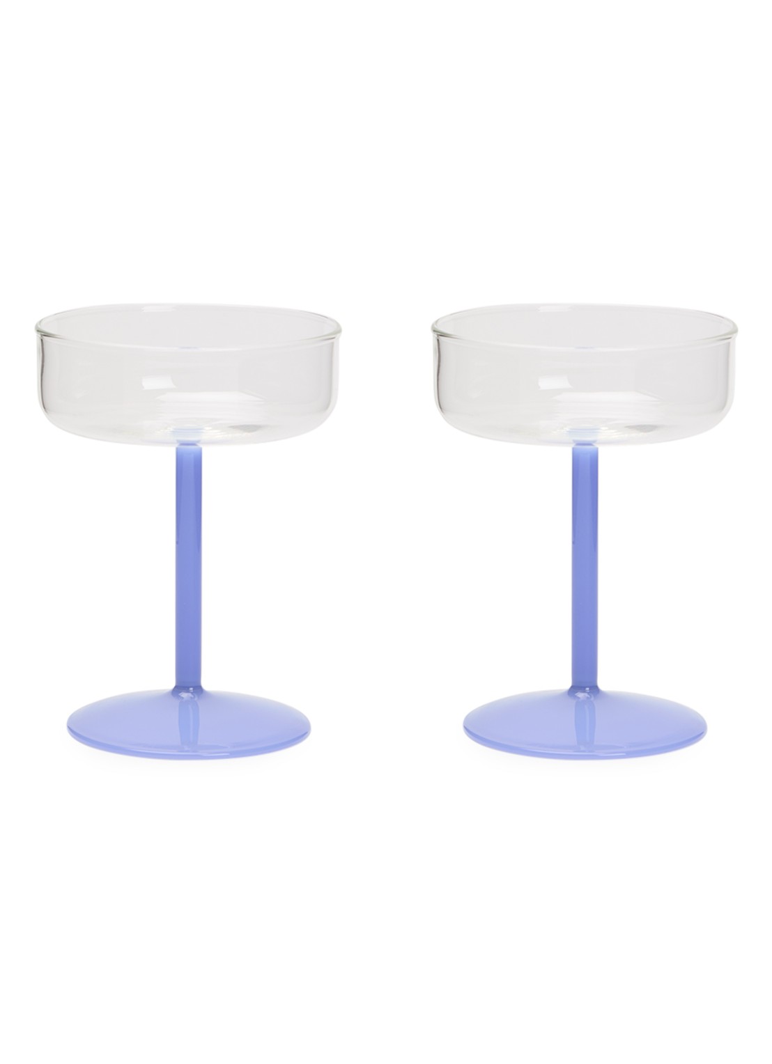 Hay Tint Coupe champagne glas 20 cl set van 2 - voorkant 2 donkerblauw