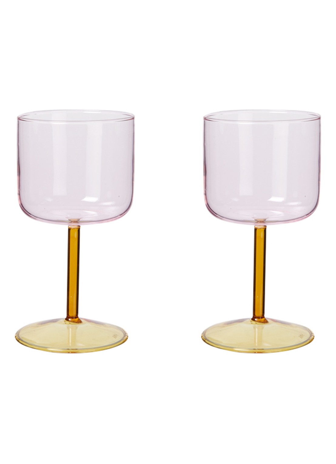 Hay Tint wijnglas 25 cl set van 2 - voorkant roze