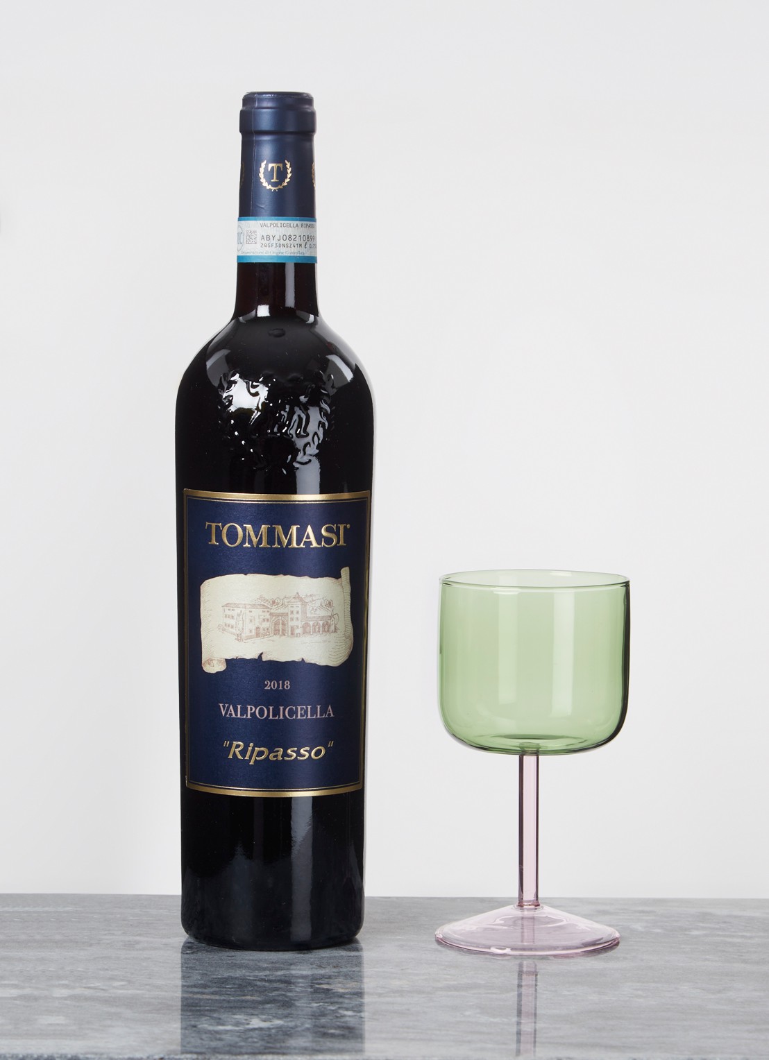 Hay Tint wijnglas 25 cl set van 2 - voorkant 2 groen