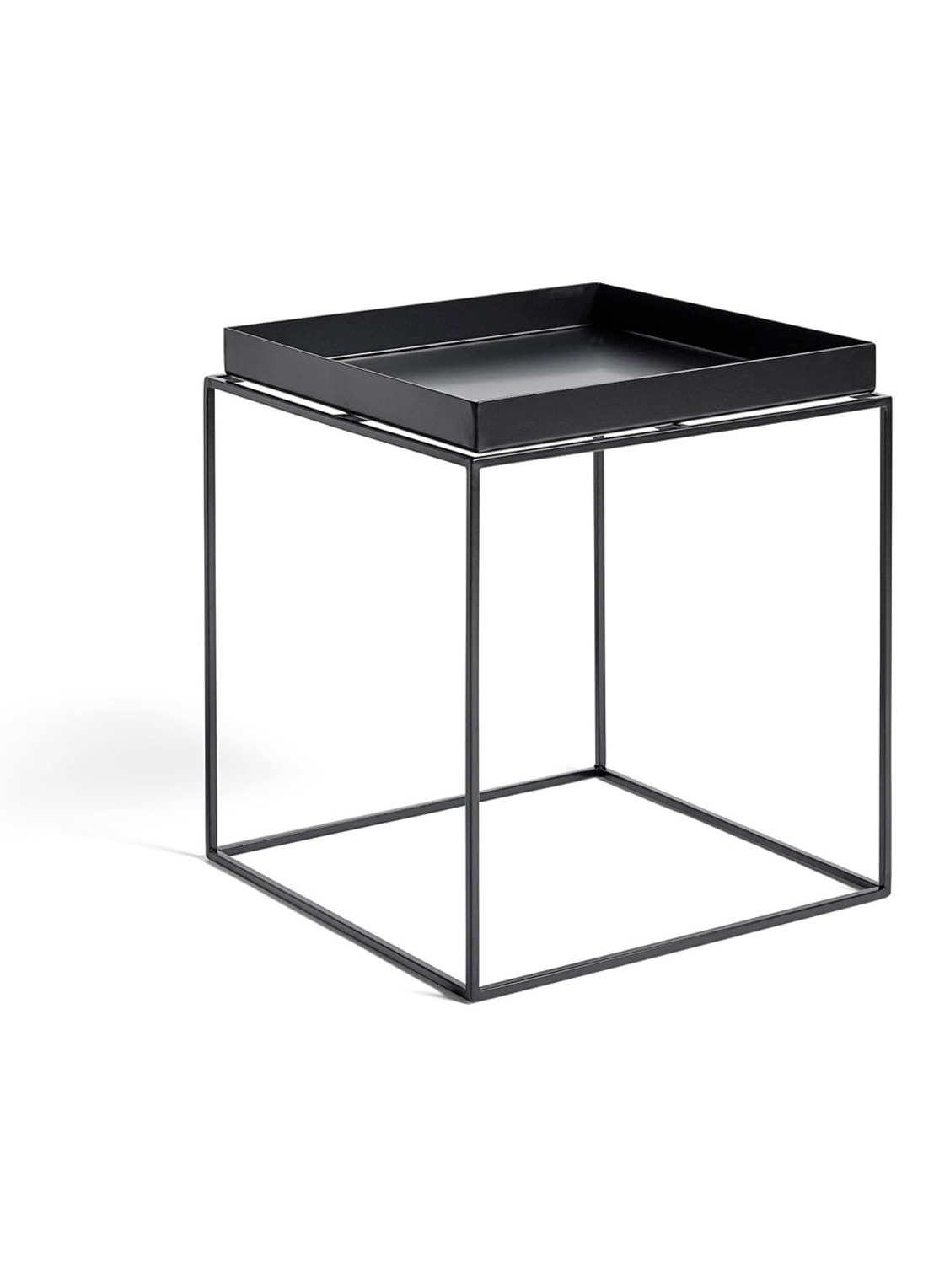 Hay Tray M bijzettafel 40 x 40 cm - voorkant zwart
