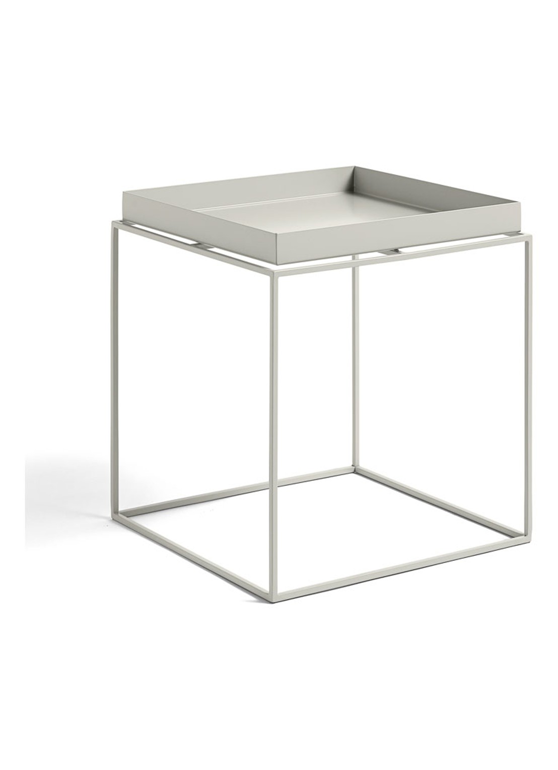 Hay Tray M bijzettafel 40 x 40 cm - voorkant middengrijs