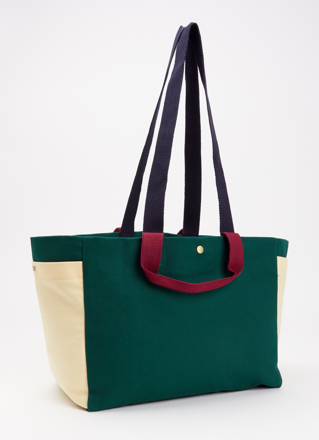 Hay Weekend Small shopper van canvas - achterkant groen