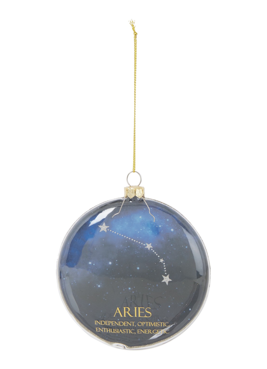 HD Collection Aries kersthanger 10 cm - voorkant royalblauw