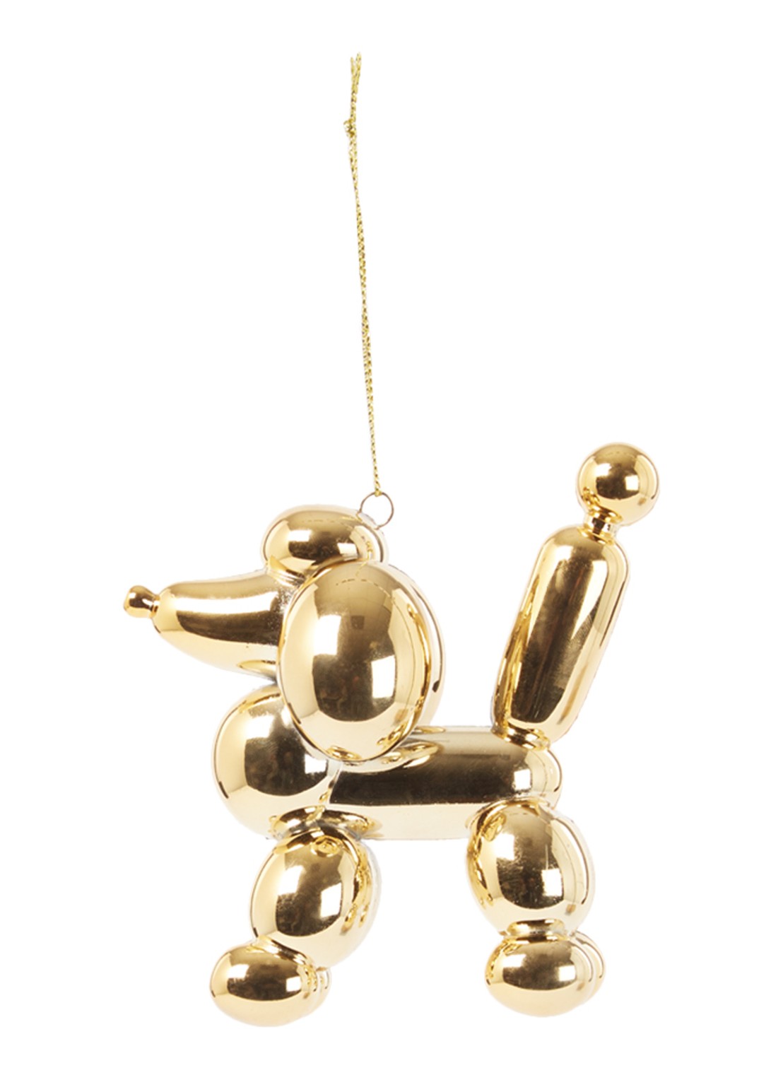 HD Collection Ballon poedel kersthanger 10 cm - voorkant goud