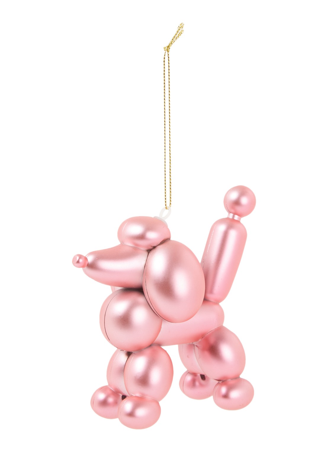 HD Collection Ballon poedel kersthanger 10 cm - voorkant roze