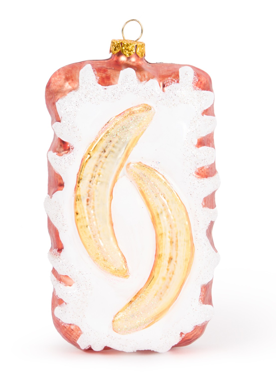 HD Collection Banana Cake kersthanger 12,5 cm - voorkant roodbruin