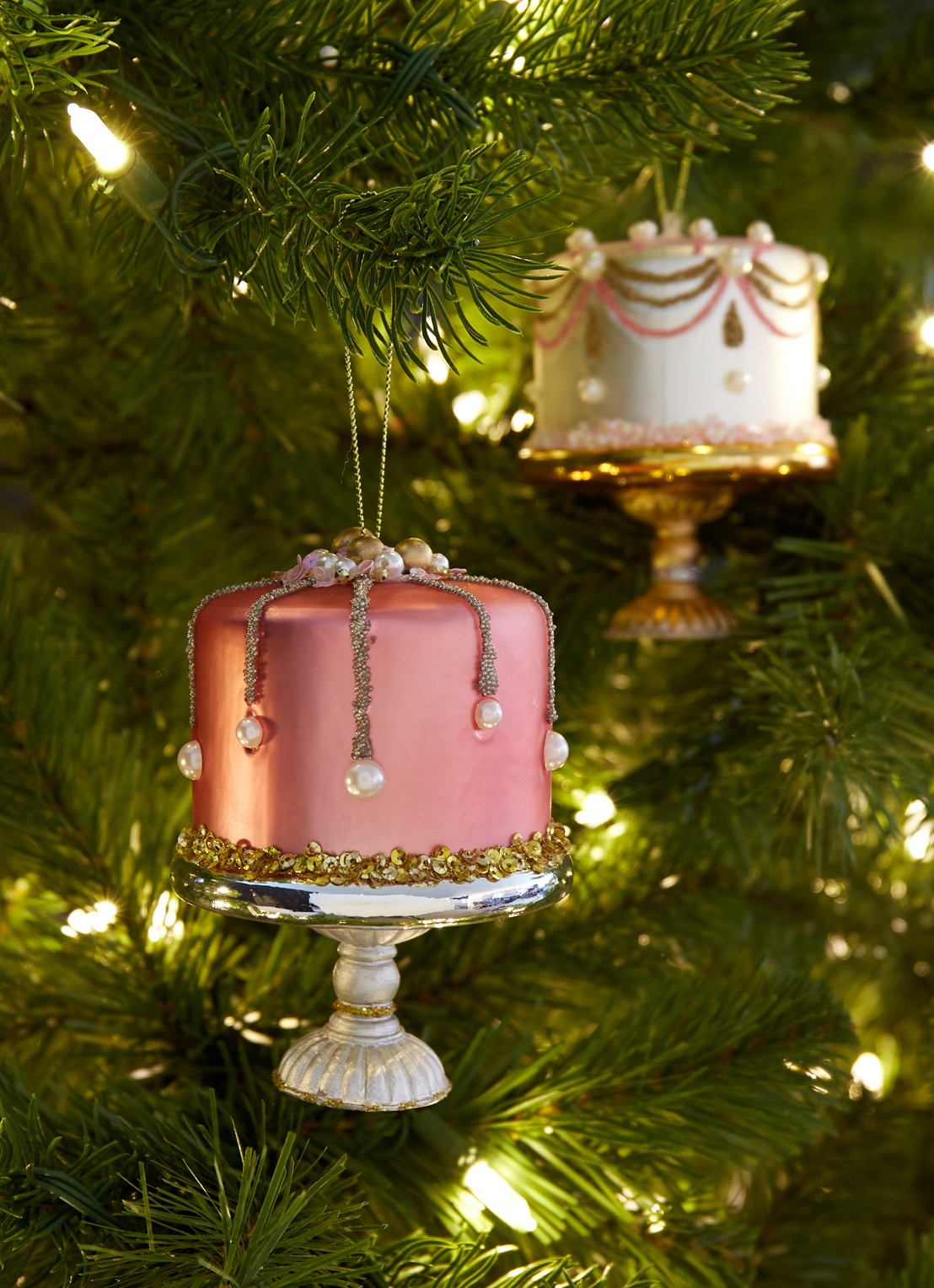 HD Collection Cake Stand kersthanger 11,5 cm - voorkant 3 oudroze