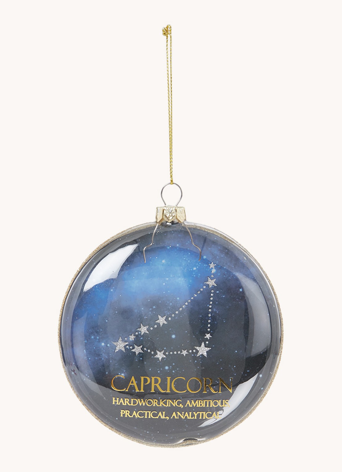 HD Collection Capricorn kersthanger 10 cm - voorkant 2 donkerblauw