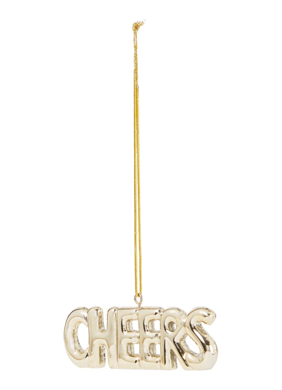 HD Collection Cheers kersthanger 9 cm - voorkant 2 goud