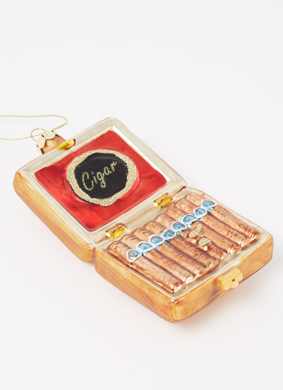 HD Collection Cigars kersthanger 12,5 cm - detail goud