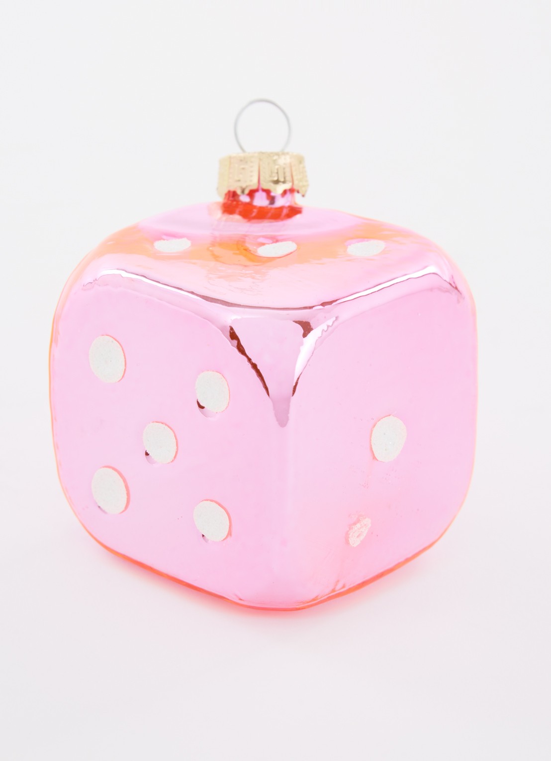 HD Collection Cube kersthanger 8 cm - detail 3 roze