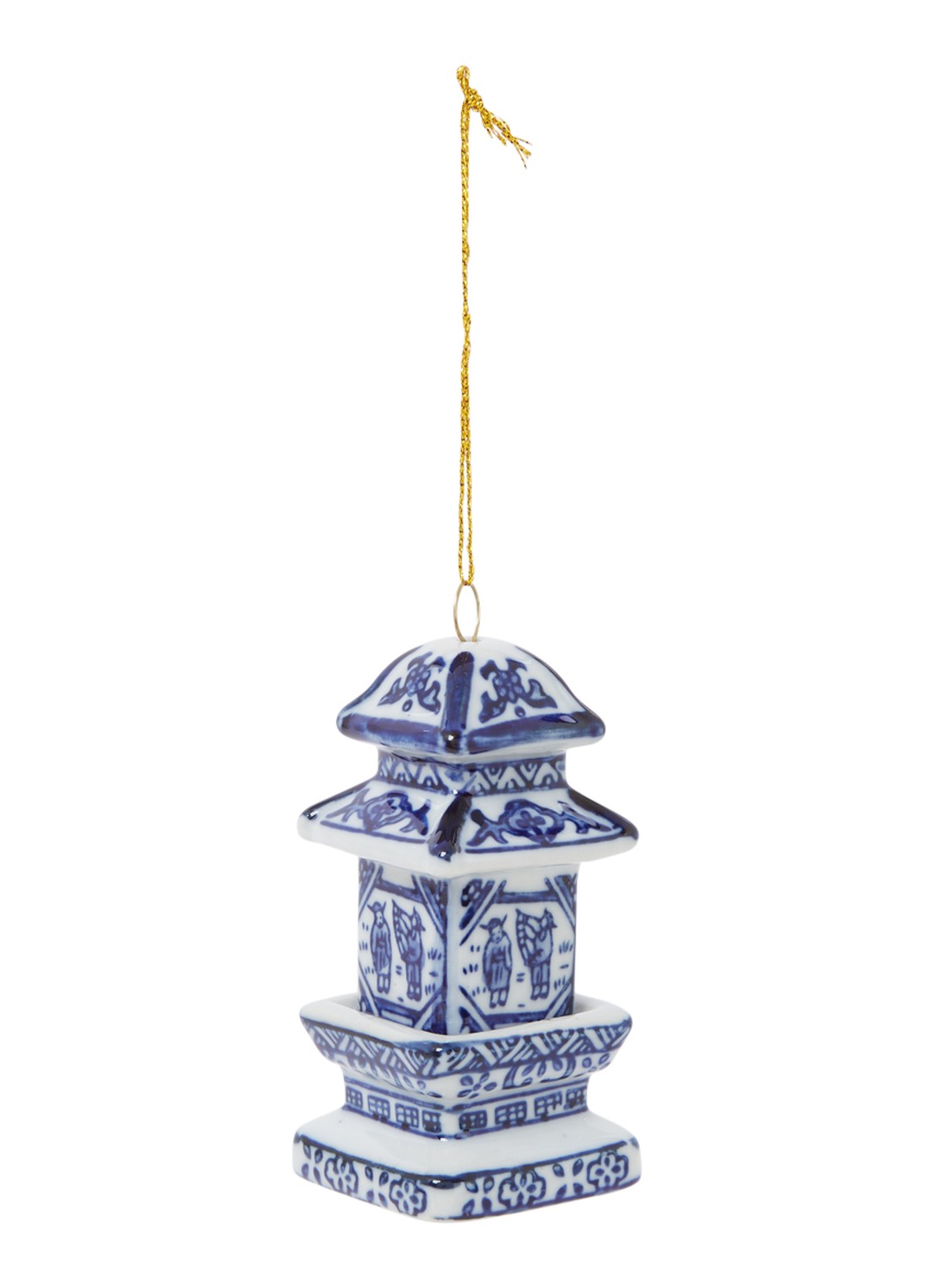 HD Collection Pagoda kersthanger 9 cm - voorkant 2 donkerblauw