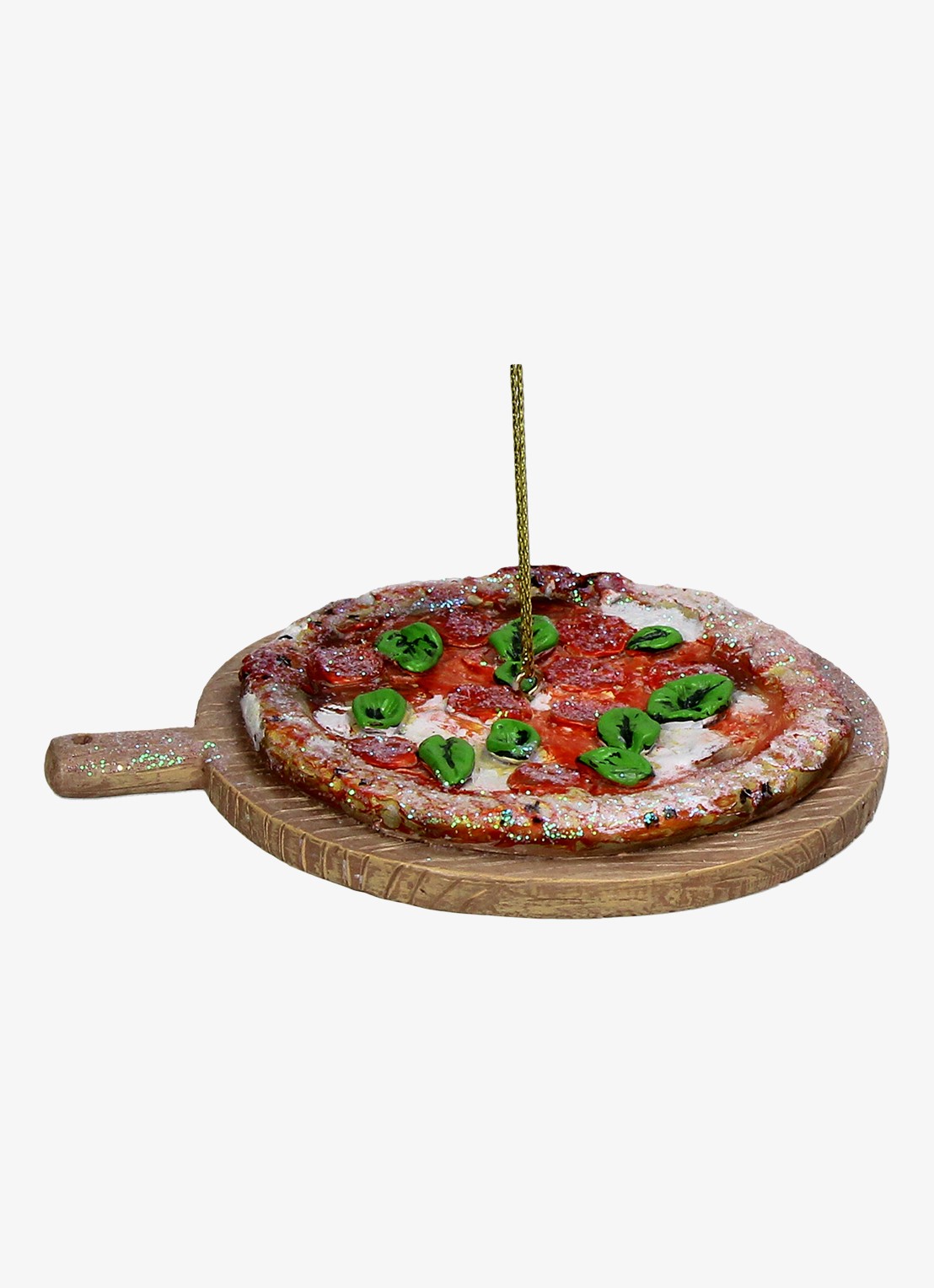HD Collection Pizza kersthanger 10,4 cm - voorkant bruin
