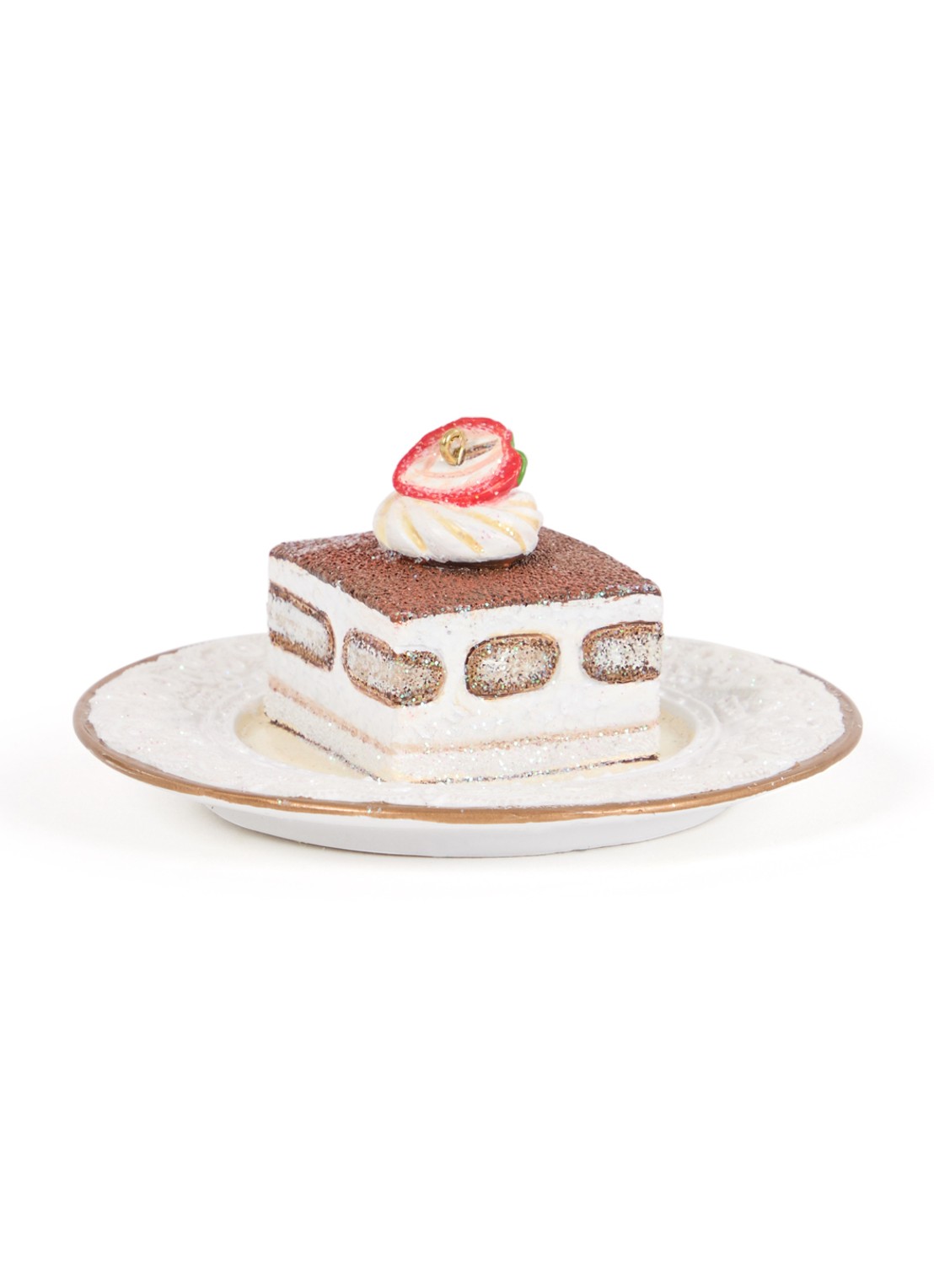 HD Collection Tiramisu kersthanger 9 cm - voorkant 2 ivoor