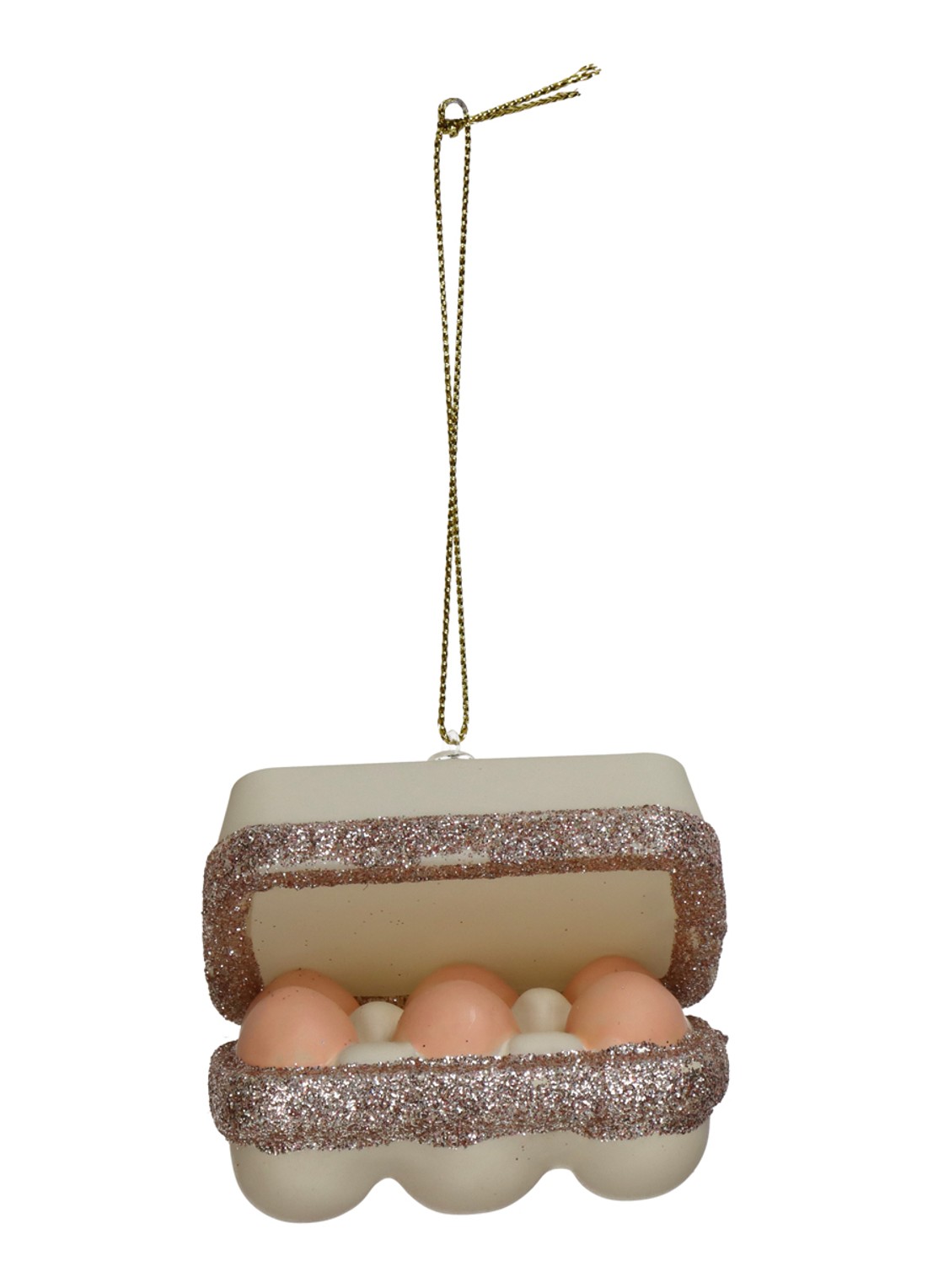 HD Collection Verse eieren kersthanger 6,5 cm - detail 5 beige