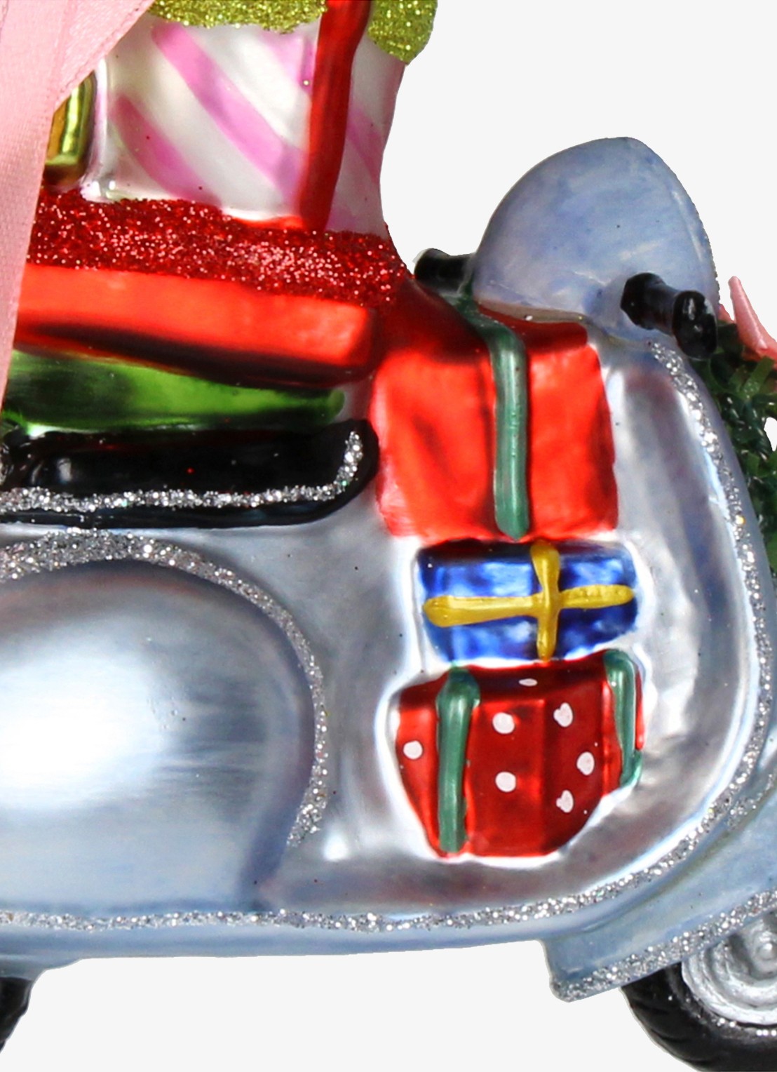 HD Collection Vespa Gift Delivery kersthanger 13 cm - detail zilver