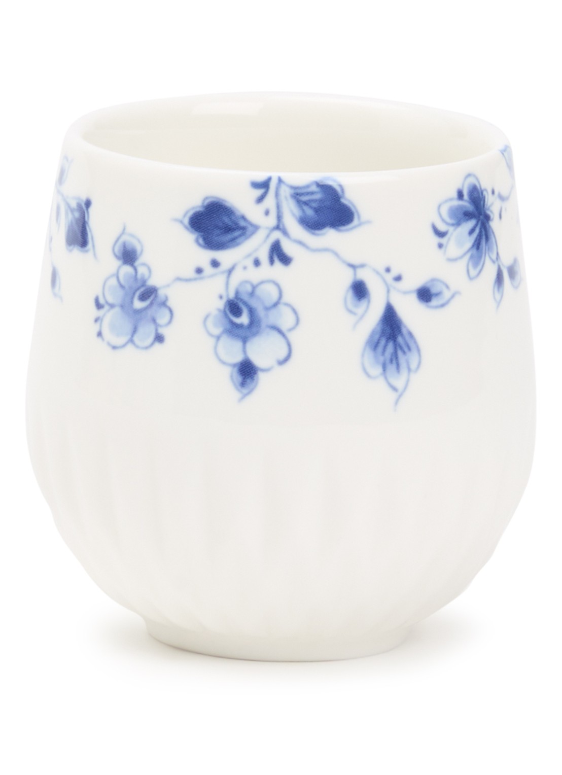 Heinen Delfts Blauw Blauw Vouw espressokopje 10 cl  - voorkant wit