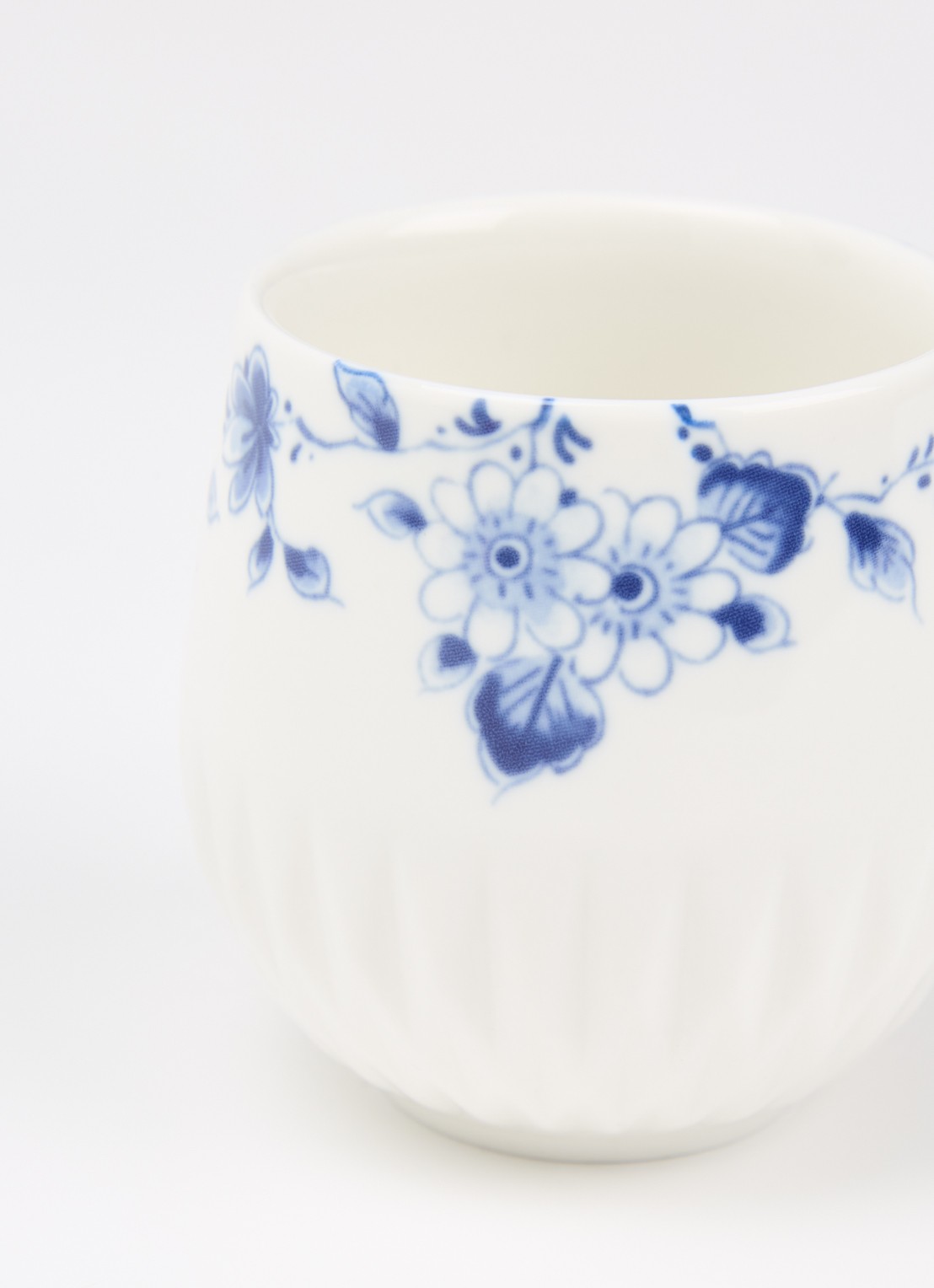 Heinen Delfts Blauw Blauw Vouw espressokopje 10 cl  - voorkant 2 wit