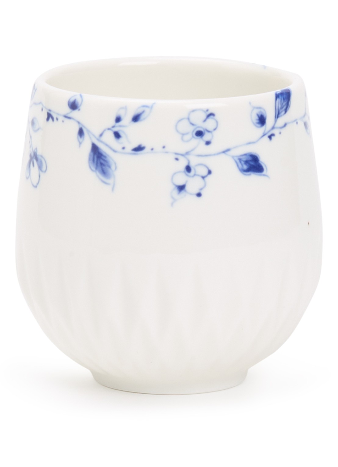 Heinen Delfts Blauw Blauw Vouw kopje 15 cl - voorkant wit