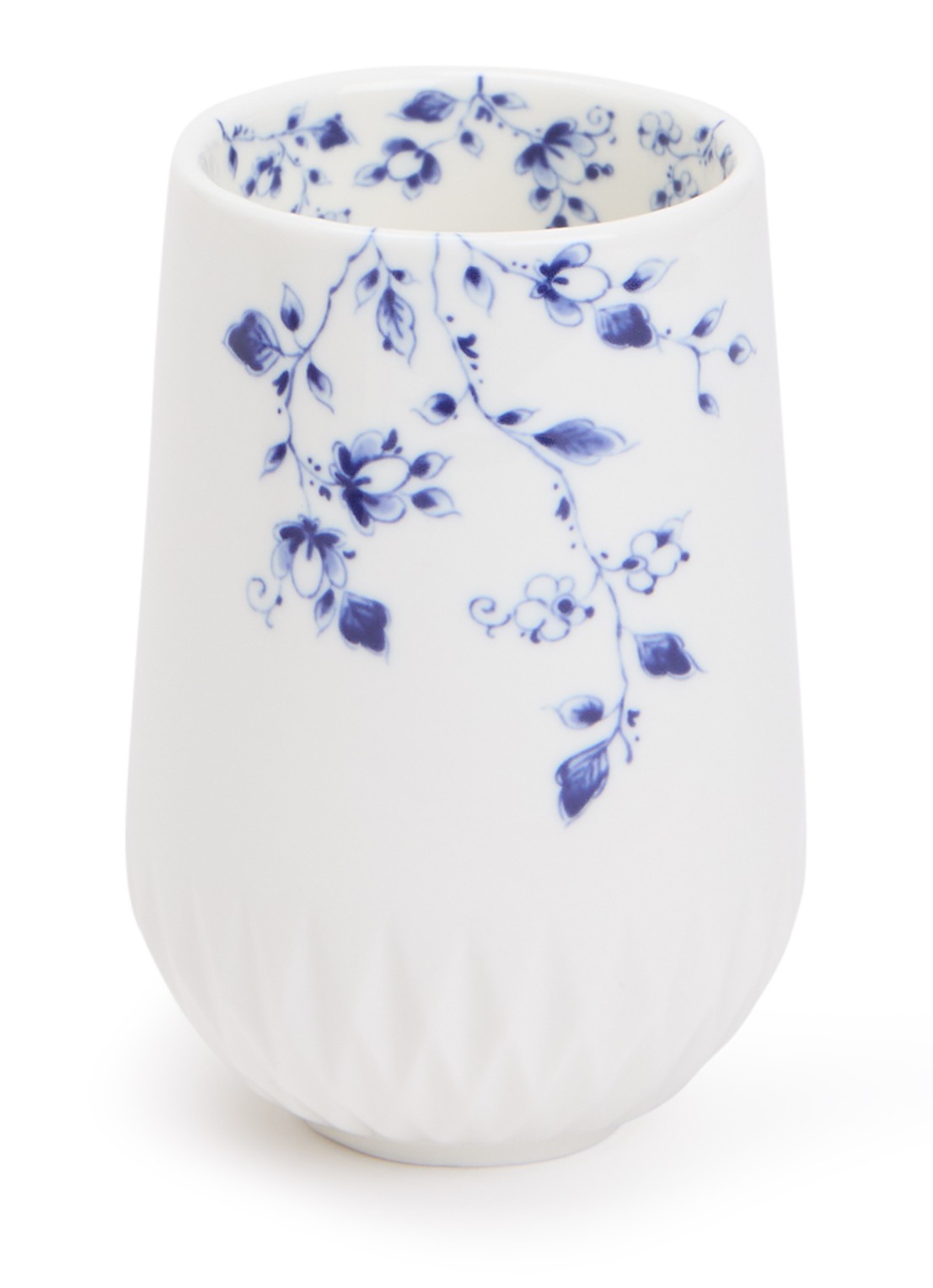 Heinen Delfts Blauw Blauw Vouw kopje 20 cl - voorkant wit