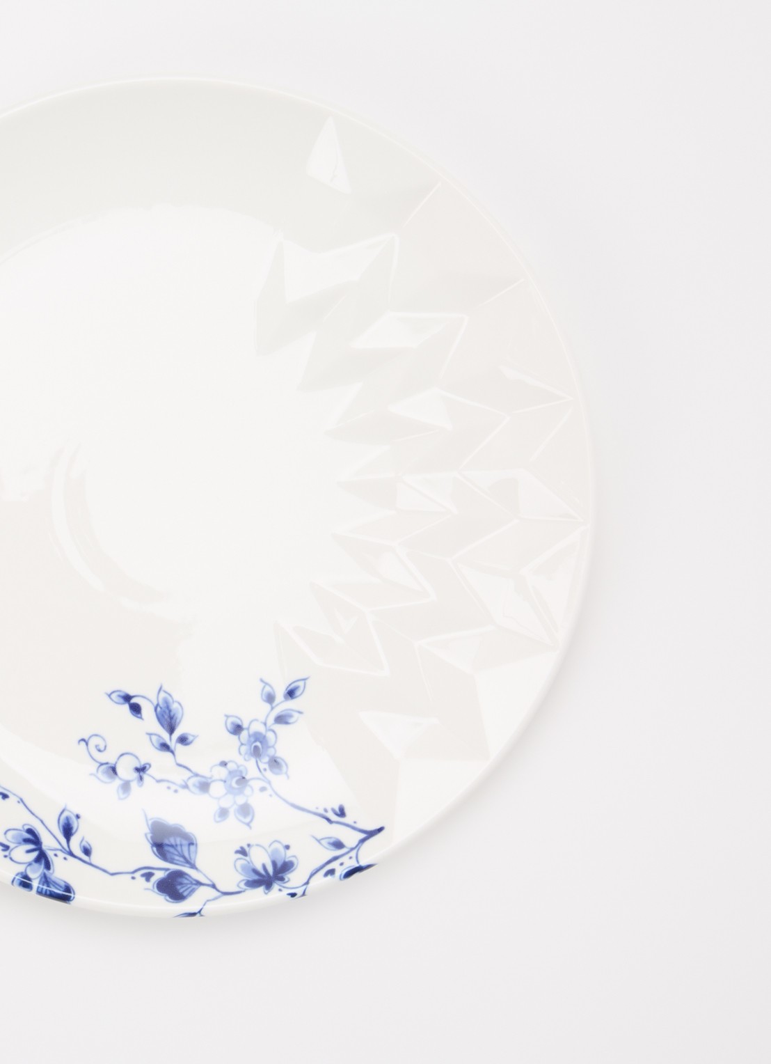 Heinen Delfts Blauw Blauw Vouw ontbijtbord 21 cm - detail 3 wit