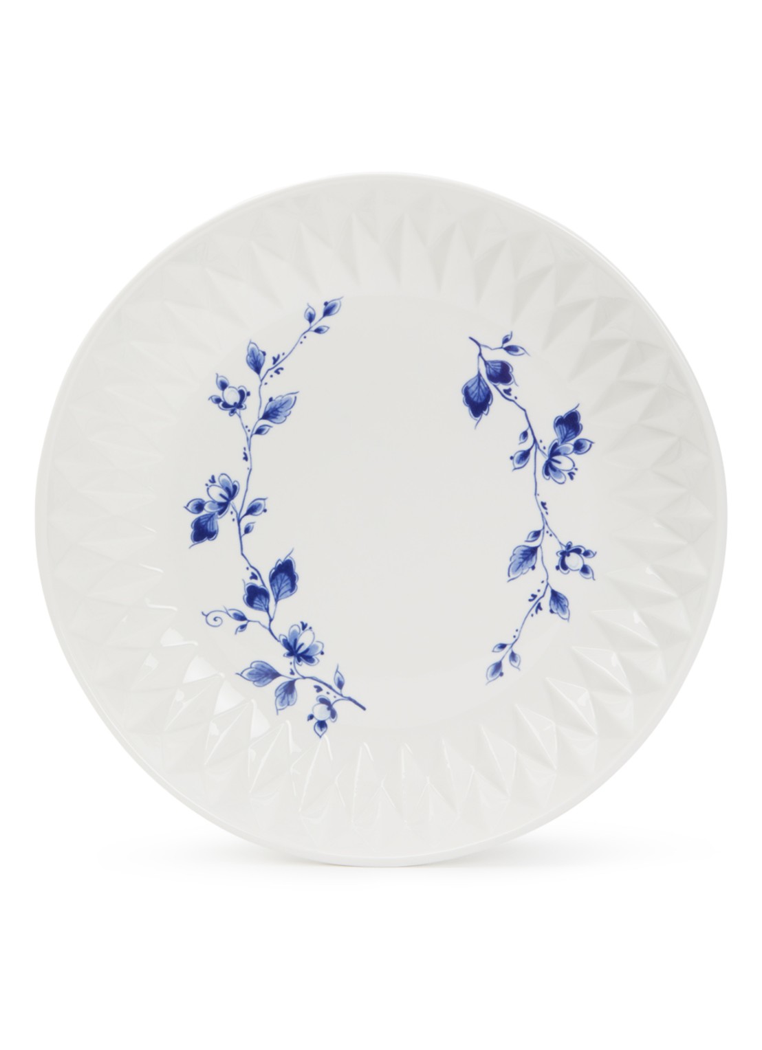 Heinen Delfts Blauw Blauw Vouw pastabord 24 cm  - voorkant 3 wit
