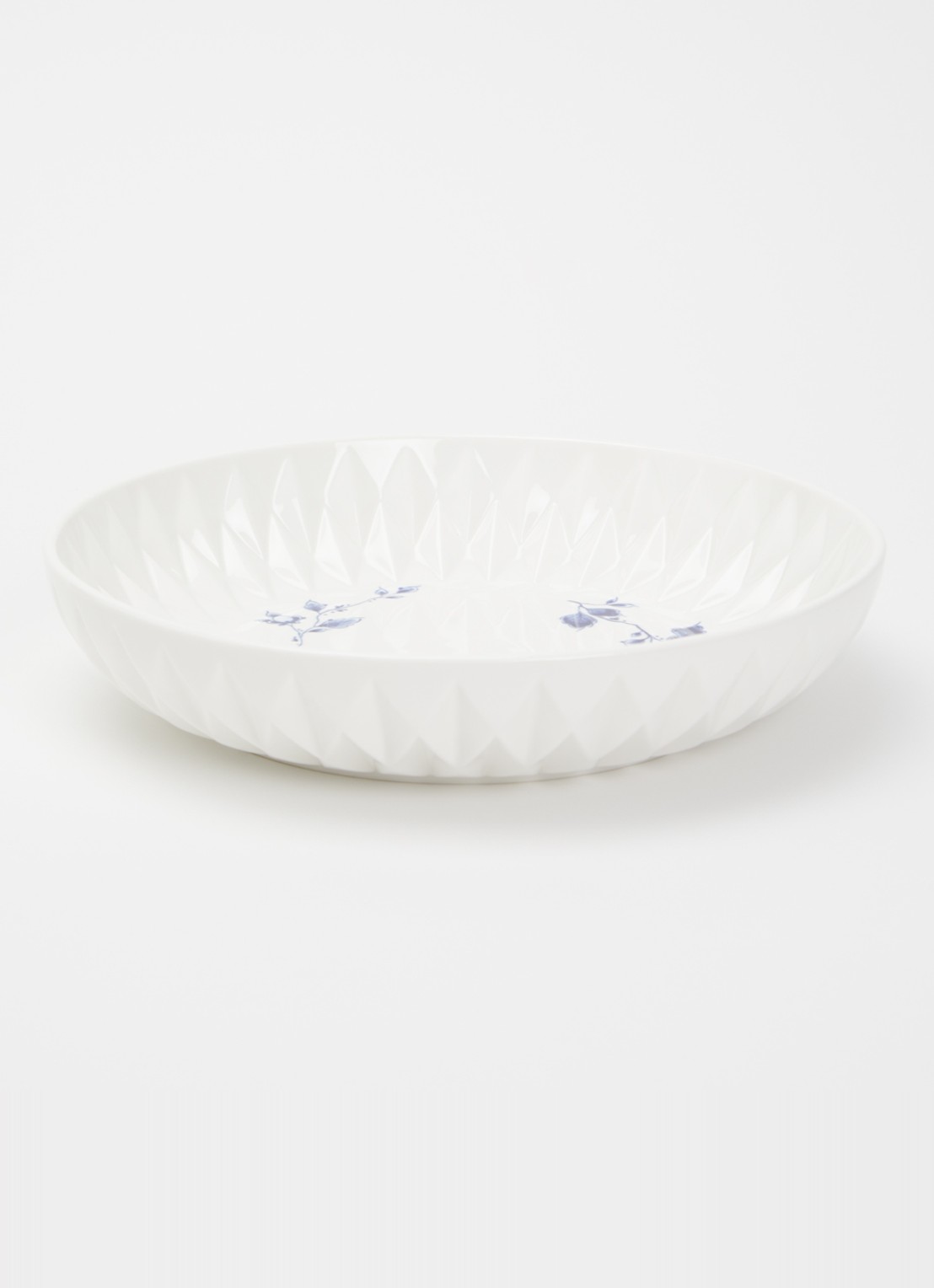 Heinen Delfts Blauw Blauw Vouw pastabord 24 cm  - voorkant 4 wit