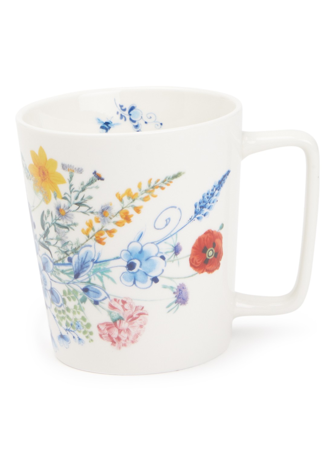 Heinen Delfts Blauw Bloementuintje kopje 30 cl - voorkant multicolor