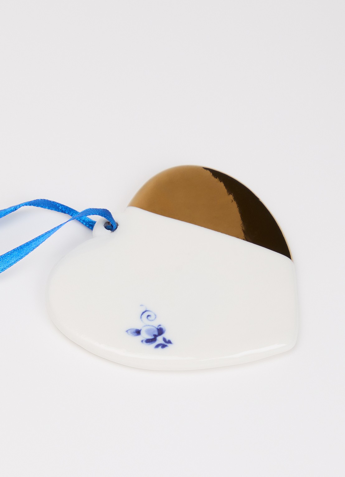 Heinen Delfts Blauw Hartje kersthanger 6,5 cm - detail 2 multicolor