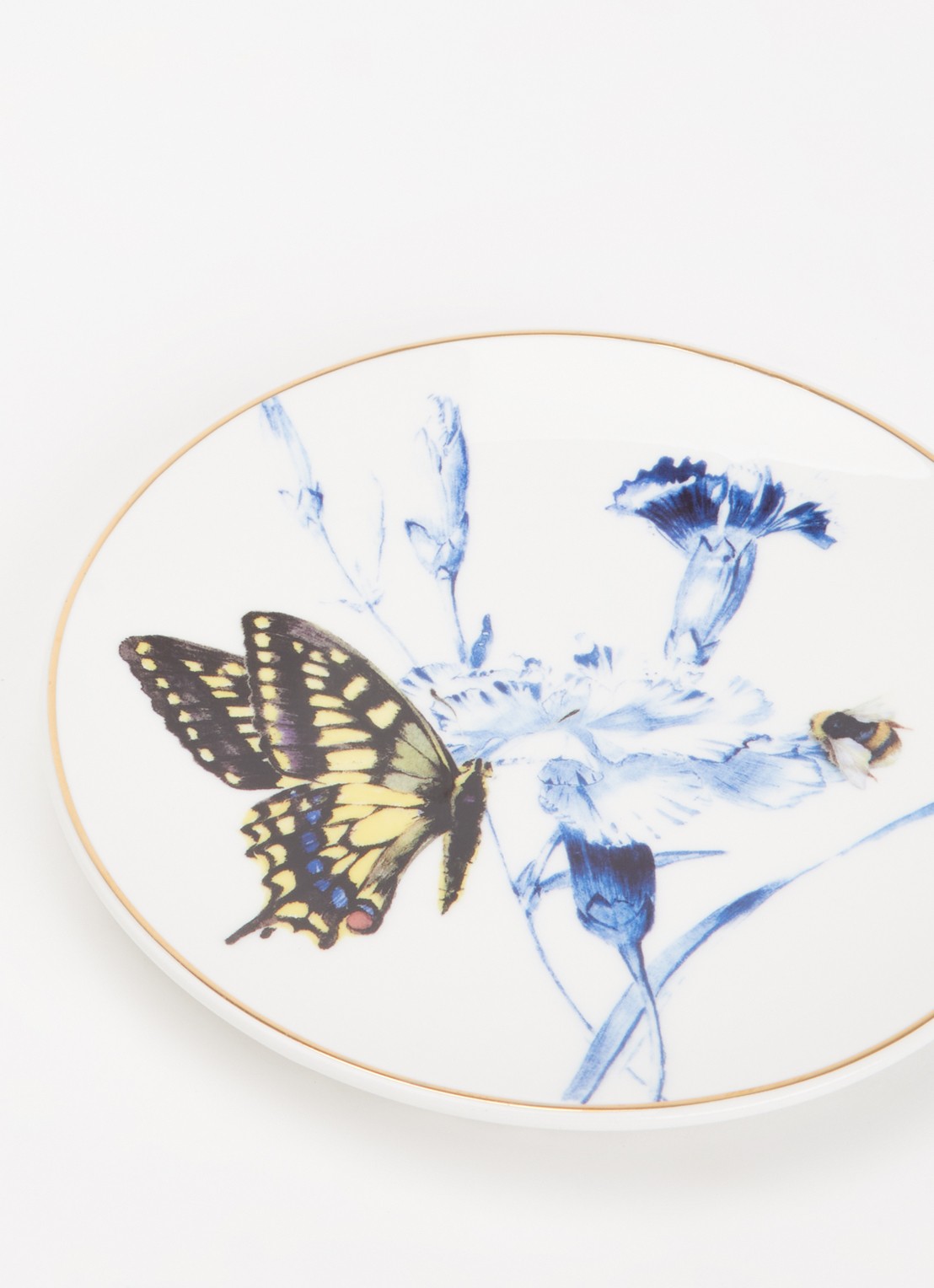 Heinen Delfts Blauw Koninginnenpage wandbord 15,5 cm - detail 3 multicolor
