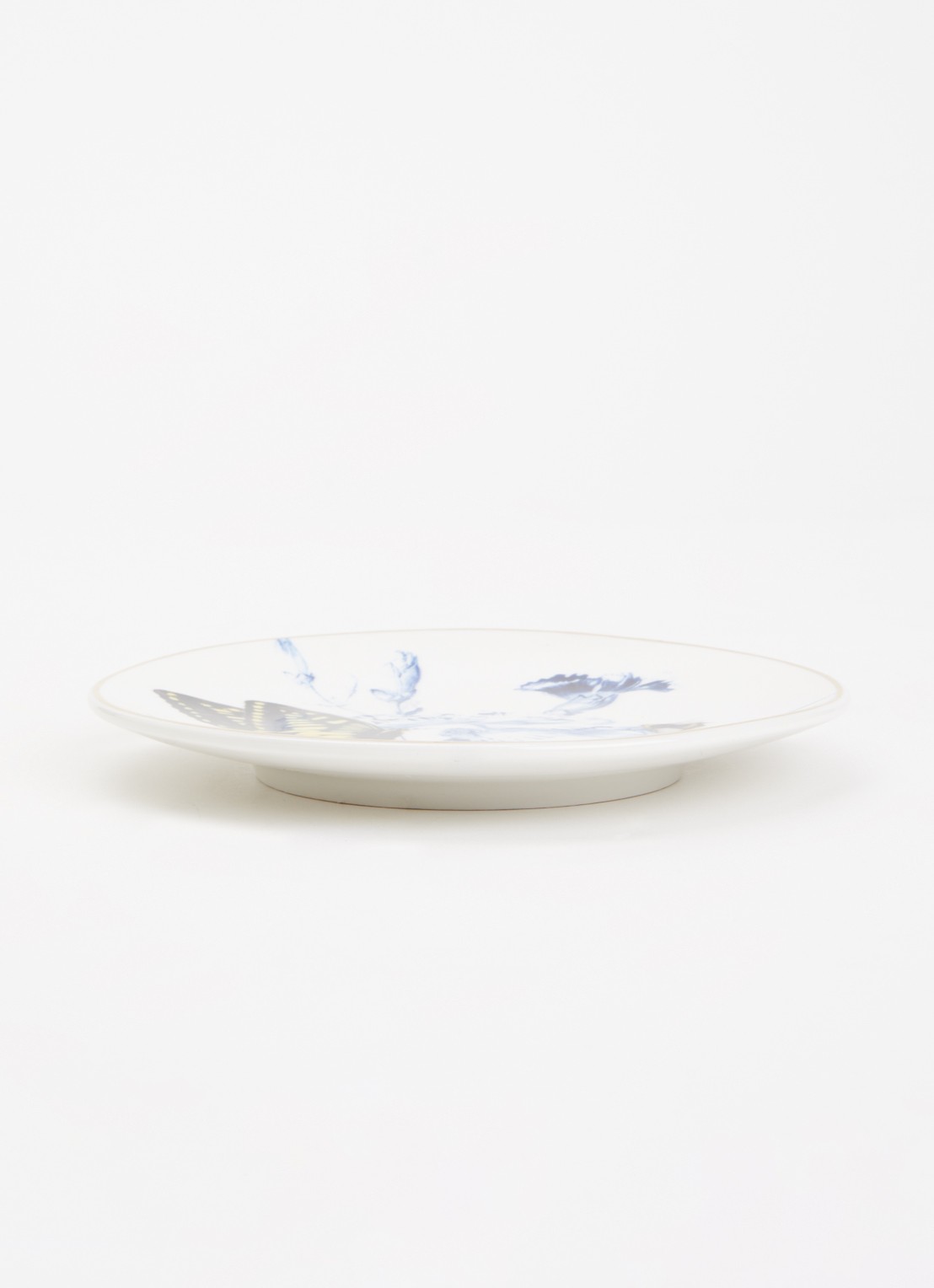 Heinen Delfts Blauw Koninginnenpage wandbord 15,5 cm - voorkant 2 multicolor