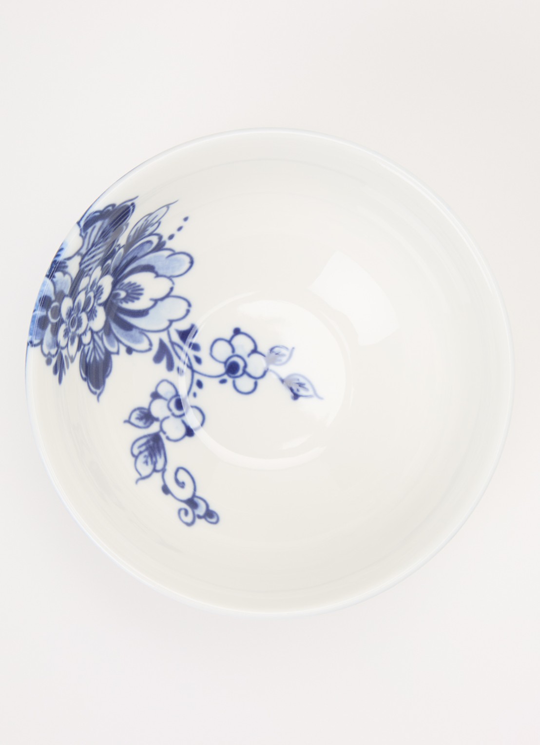 Heinen Delfts Blauw Paauw Blauw dipschaal 10 cm  - voorkant 2 wit