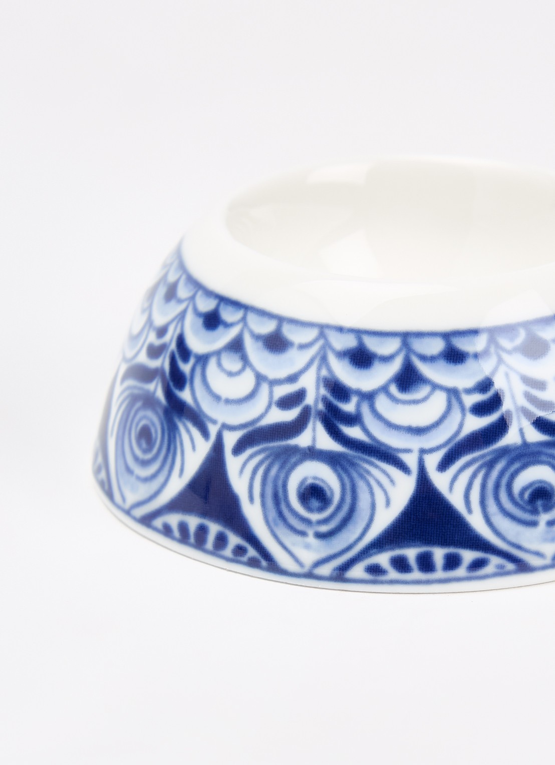 Heinen Delfts Blauw Paauw Blauw eierdop 3 cm - voorkant 2 wit