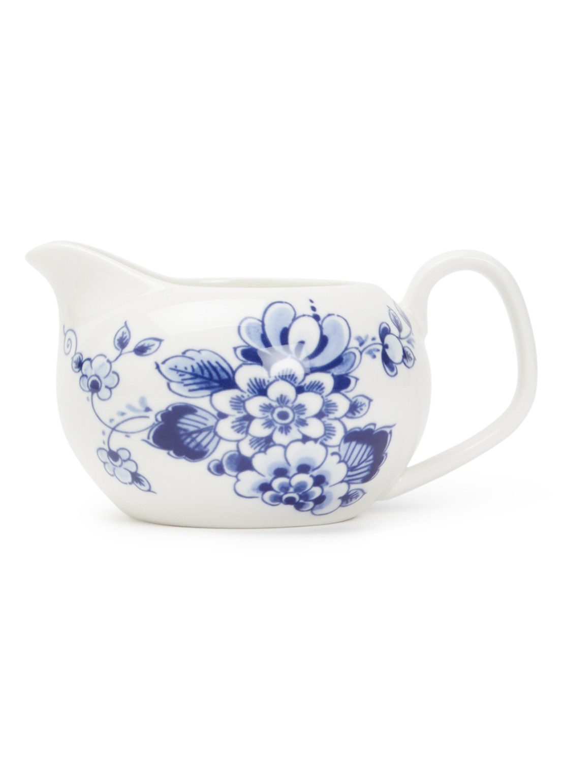 Heinen Delfts Blauw Paauw Blauw melkkan 18 cl  - voorkant wit