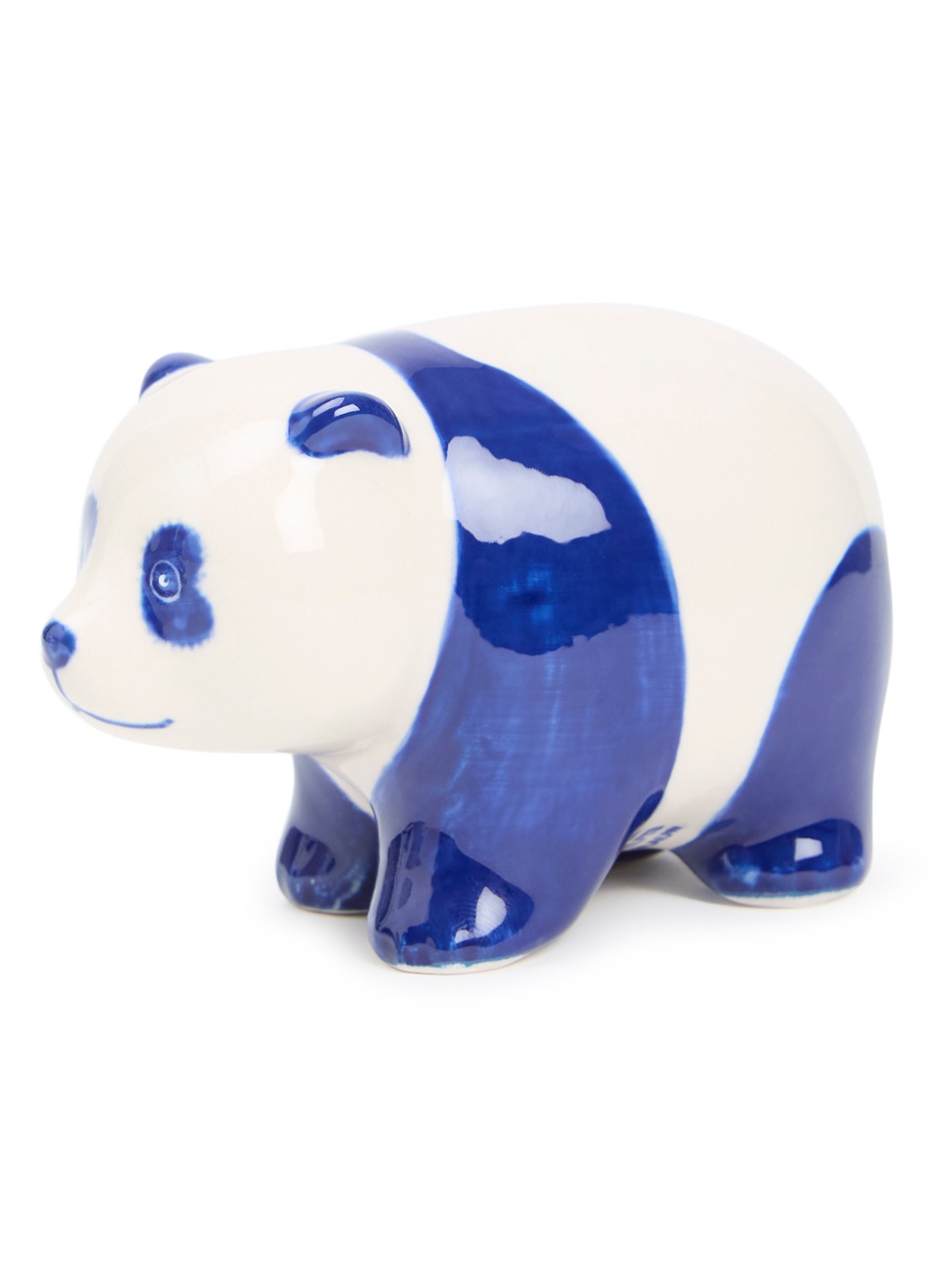 Heinen Delfts Blauw Panda ornament 7,5 cm - voorkant donkerblauw