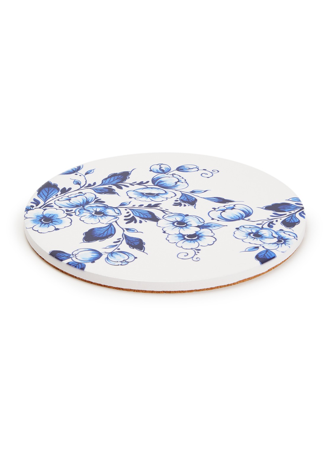 Heinen Delfts Blauw Panonderzetter 18 cm - voorkant royalblauw