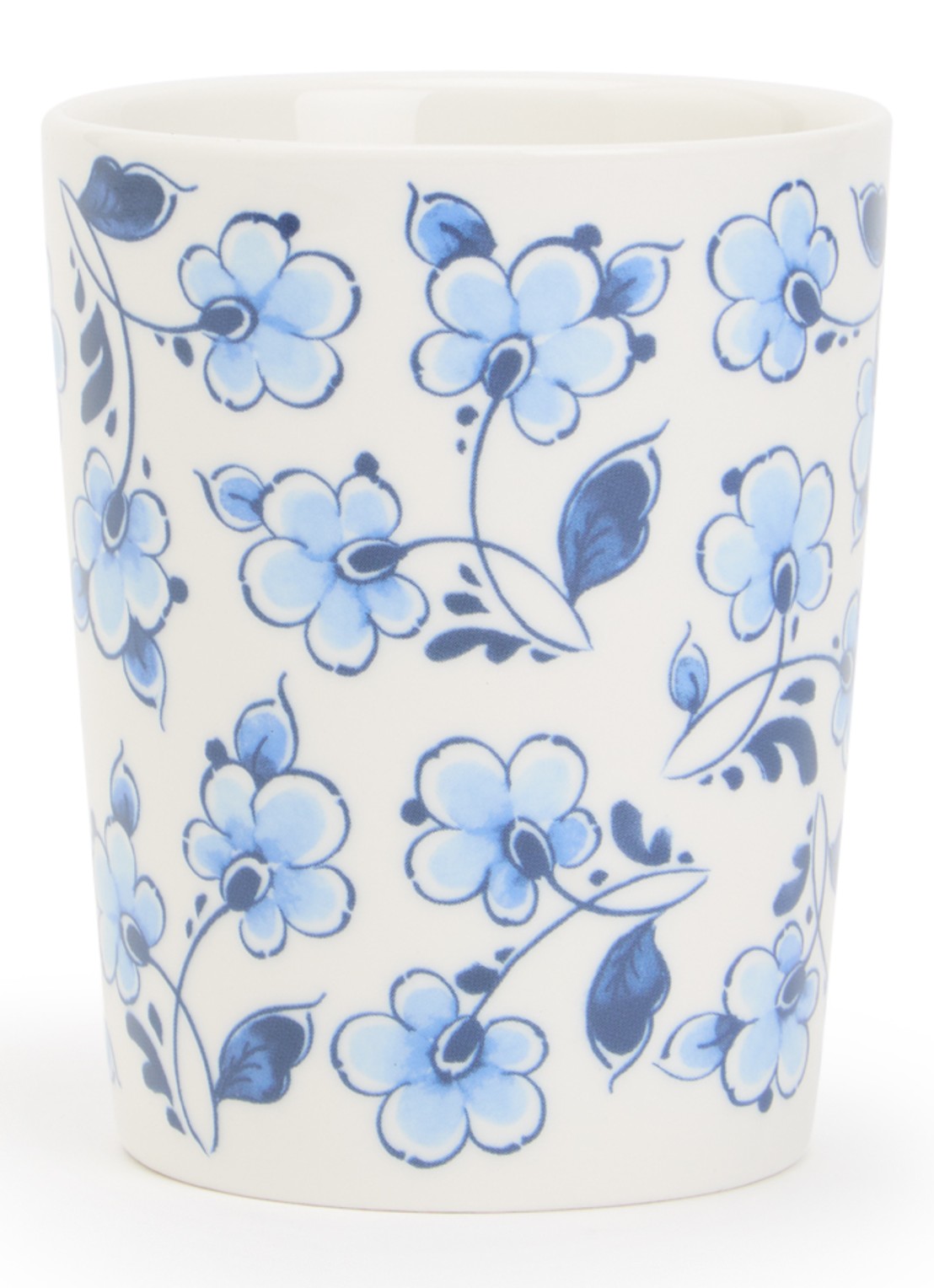Heinen Delfts Blauw Rosace Baroque kopje 22 cl  - voorkant wit