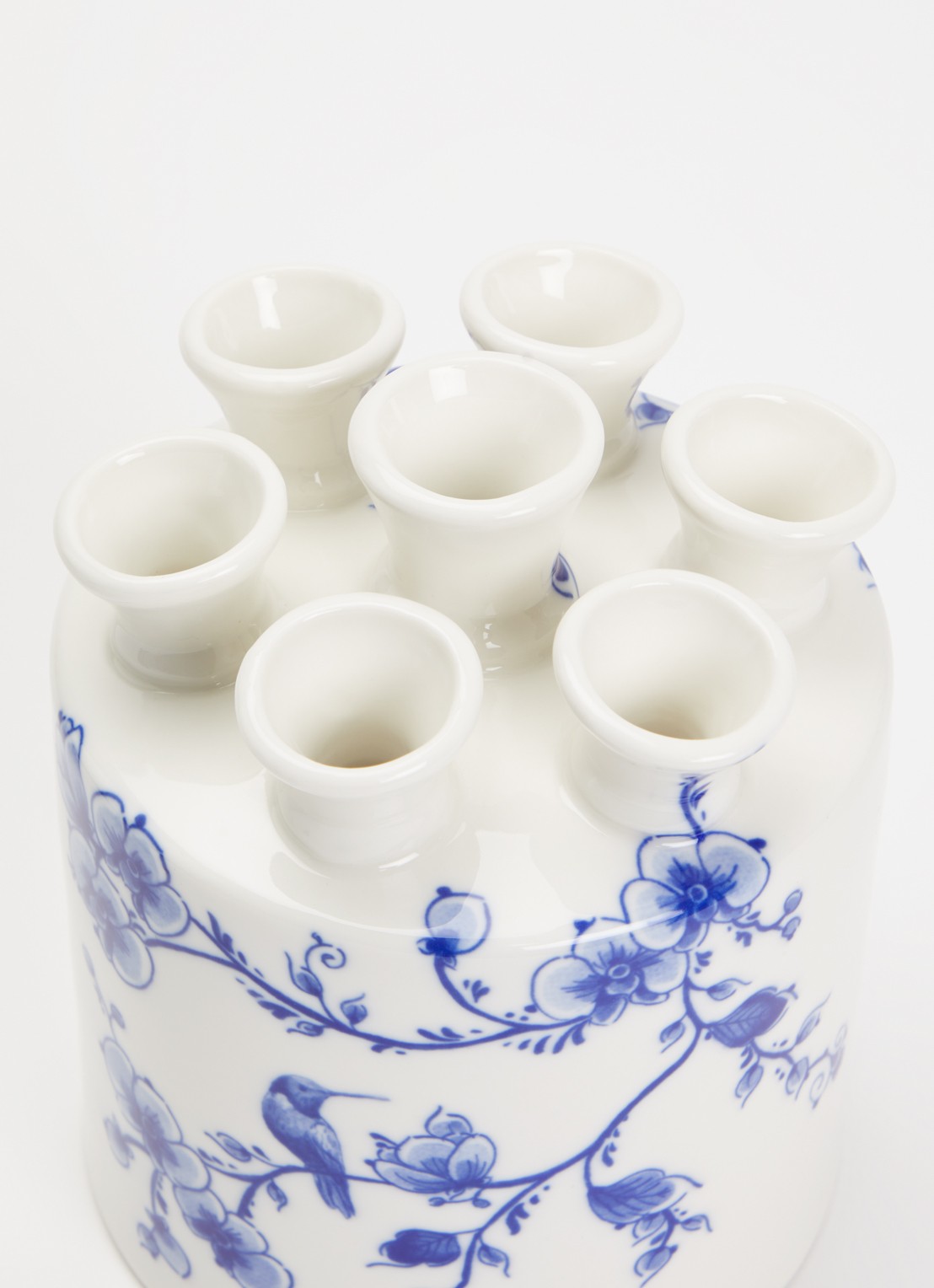 Heinen Delfts Blauw Tulpenvaas 16 cm - voorkant 2 royalblauw