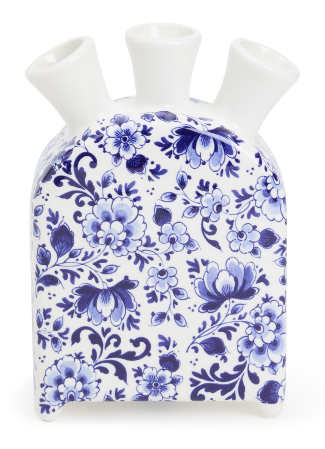 Heinen Delfts Blauw Tulpenvaas 17 cm  - voorkant blauw