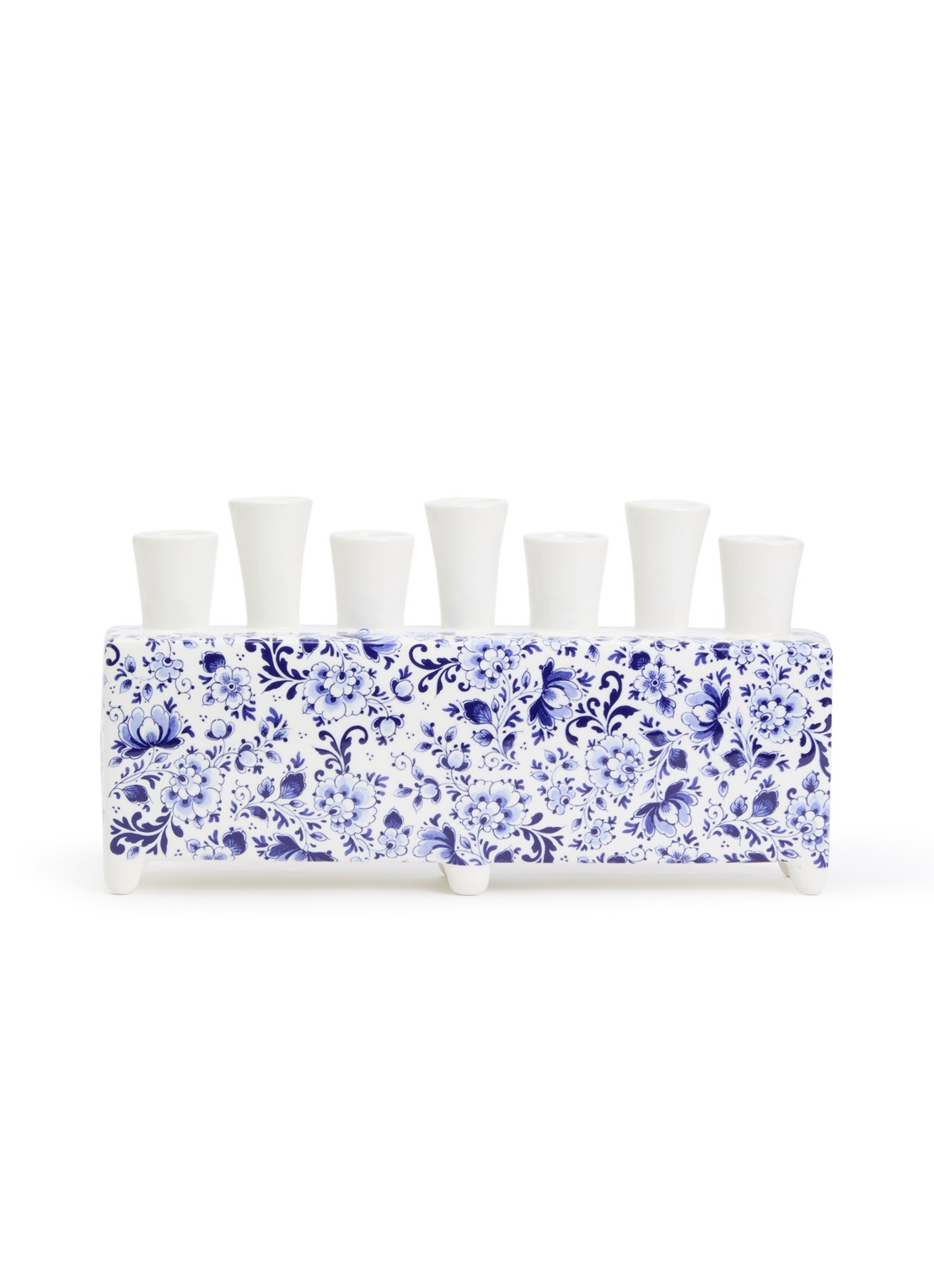 Heinen Delfts Blauw Tulpenvaas 17 cm  - voorkant blauw