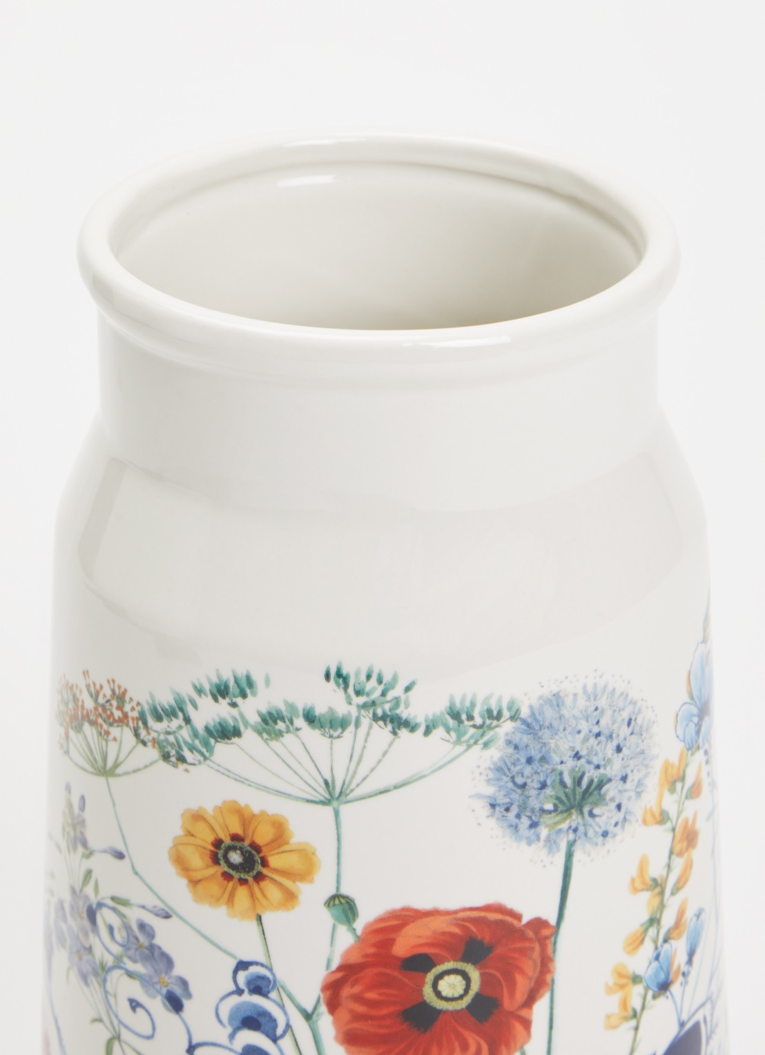 Heinen Delfts Blauw Vaas 20 cm - voorkant 2 gebroken wit
