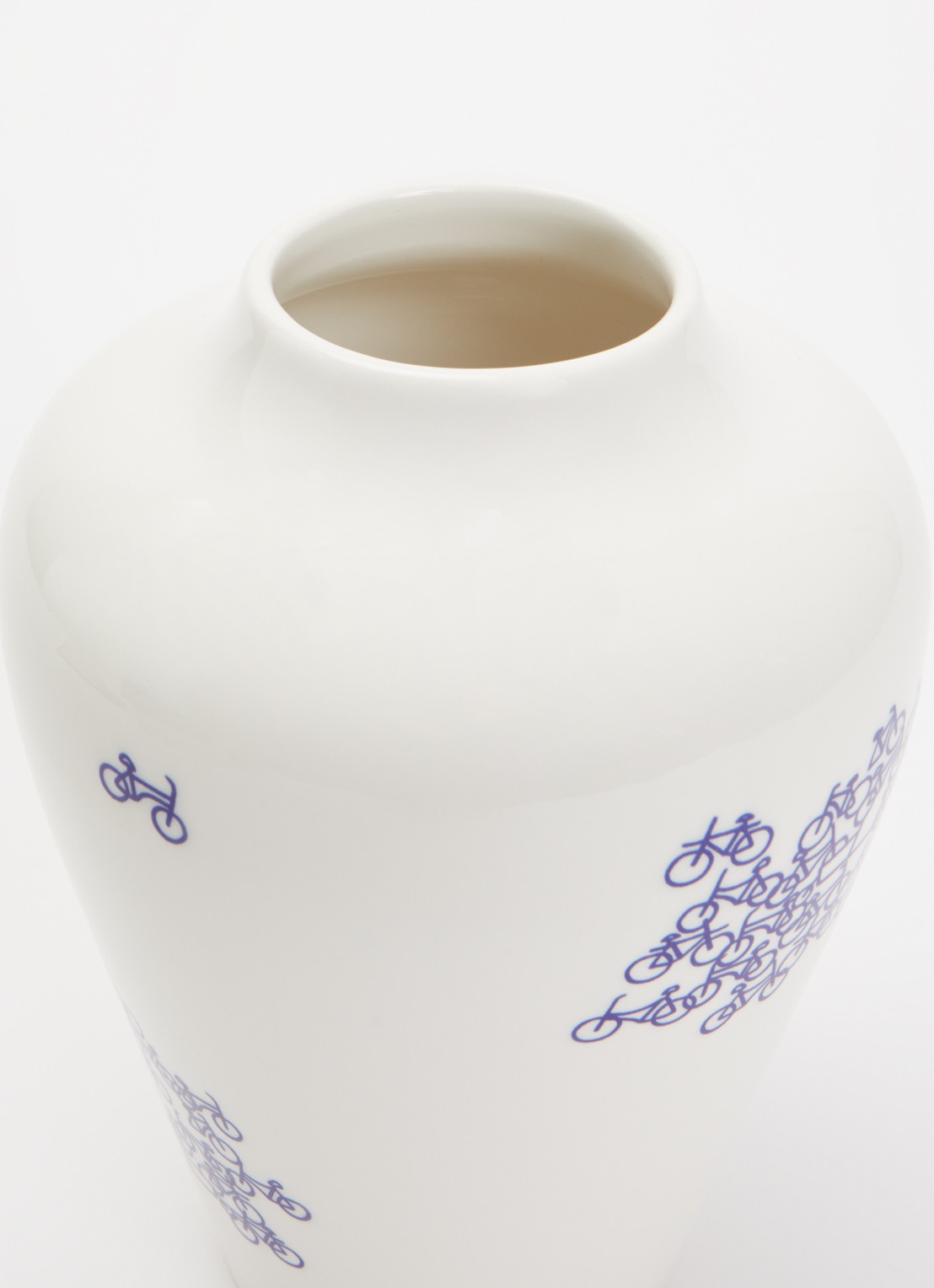Heinen Delfts Blauw Vaas 21 cm - voorkant 2 gebroken wit