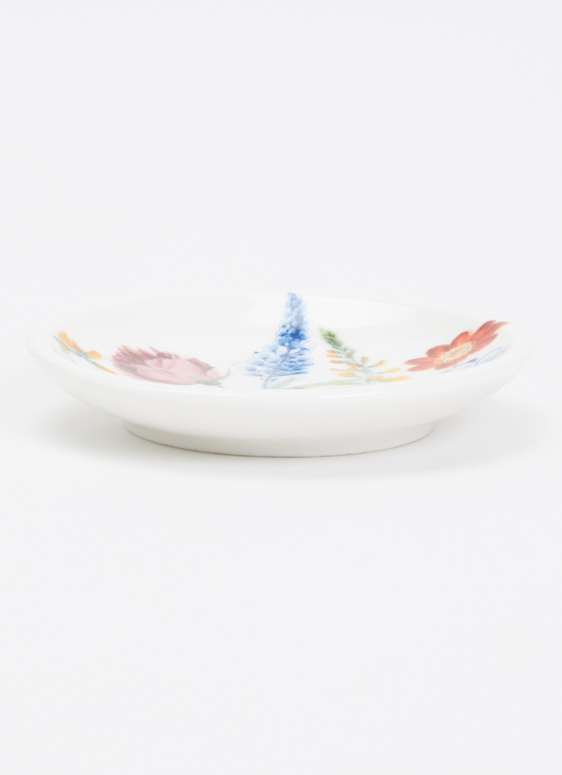 Heinen Delfts Blauw Wildbloemen theetip 7 cm - voorkant 3 wit