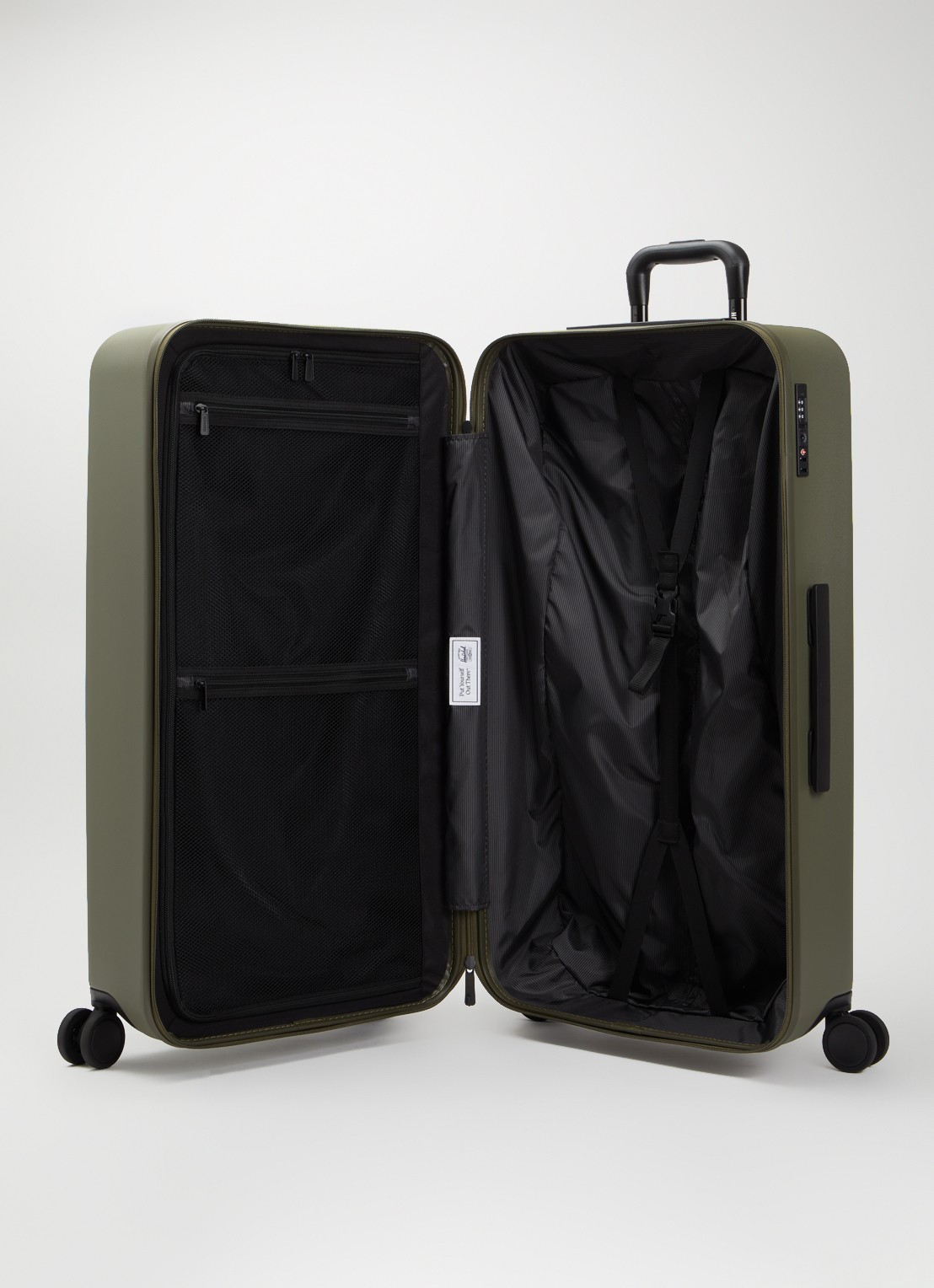Herschel Supply Heritage Hardshell spinner large 81 cm - voorkant 2 olijfgroen