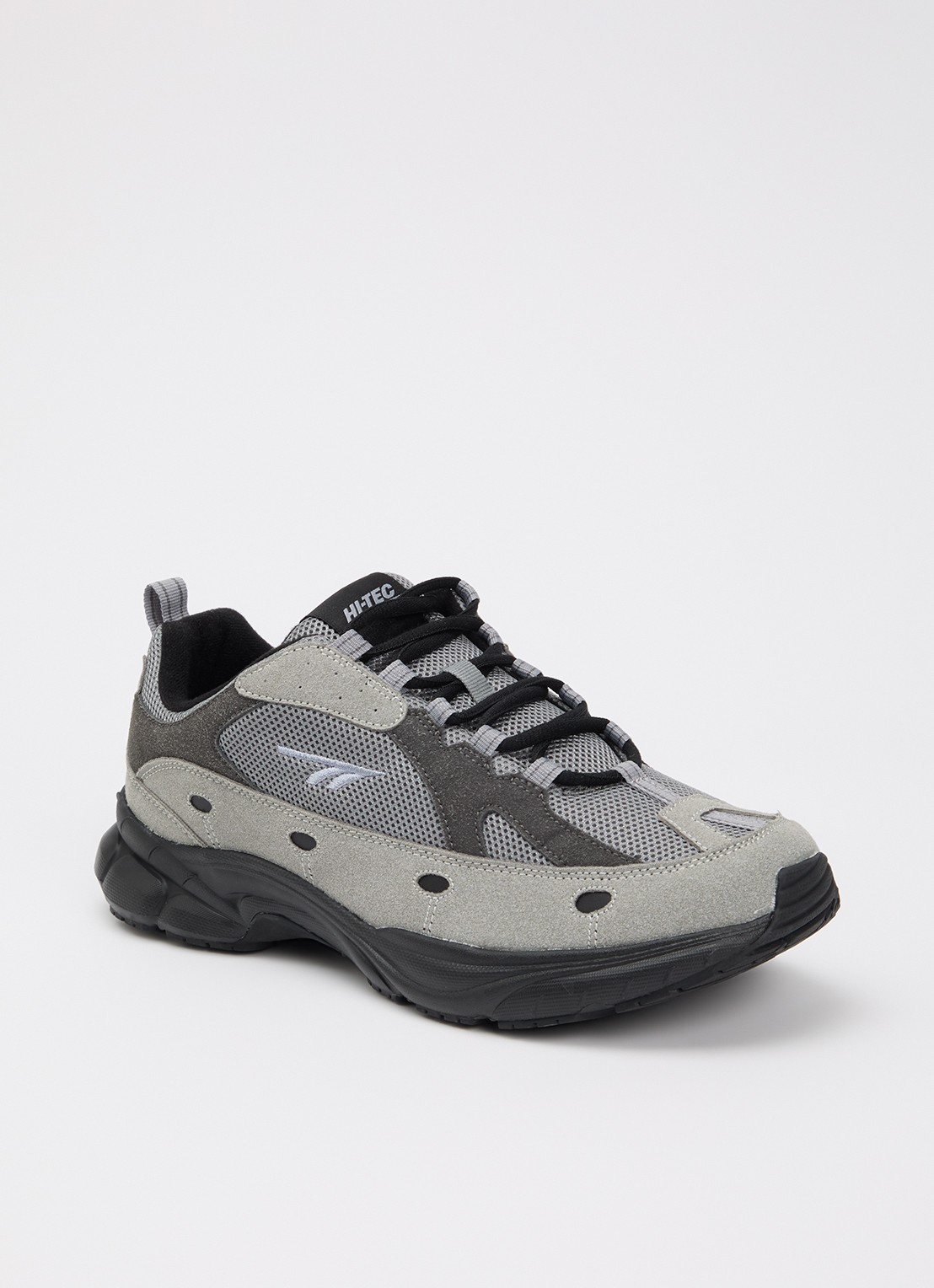 Hi-Tec Adv Racer sneaker met suède details - voorkant 4 donkergrijs