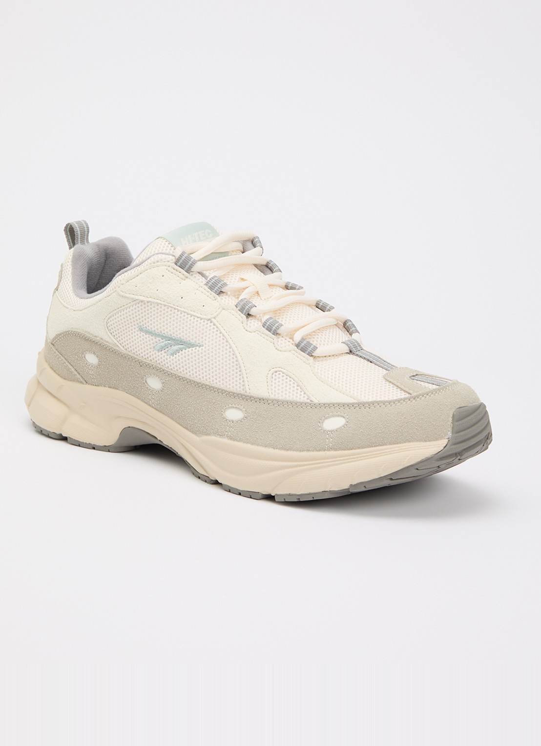 Hi-Tec Adv Racer sneaker met suède details - voorkant beige
